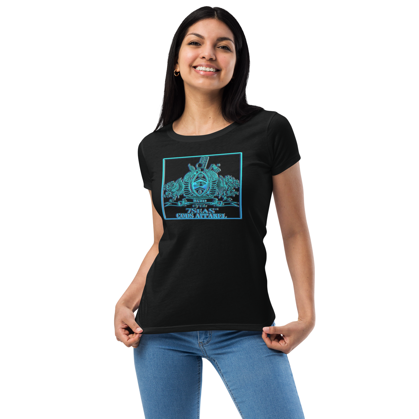 PTAH - BYRD OF THE 7SEAS GODS APPAREL - BLUE - Goddess/Women fitted t-shirt