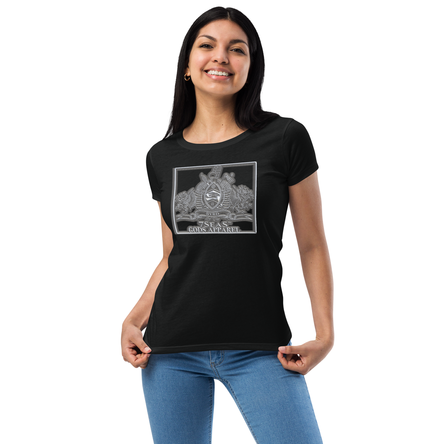 AMUN MIN - Grey - BYRD OF THE 7SEAS GODS APPAREL - Goddess’s/Girls Women’s fitted t-shirt