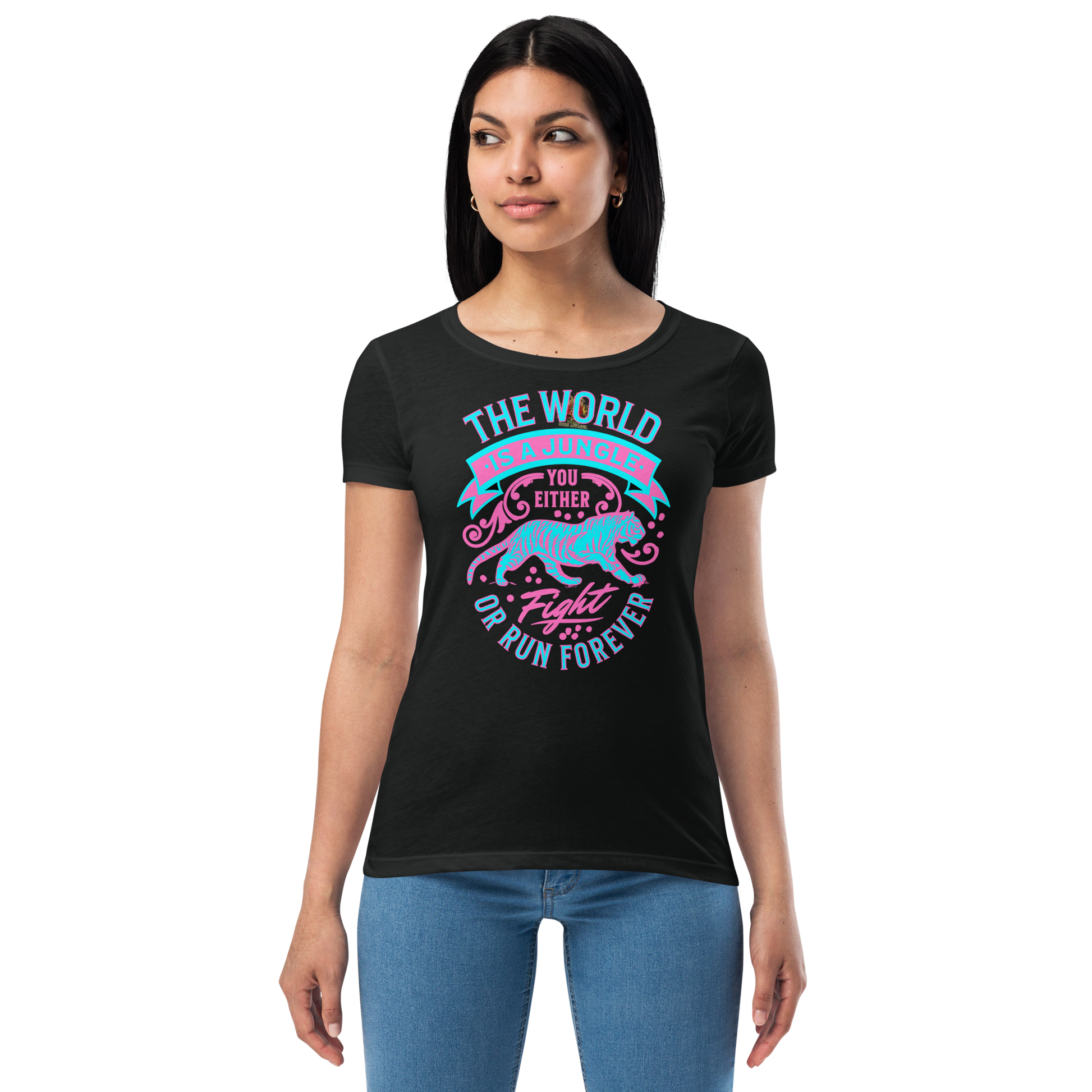 World Is A Jungle - BYRD OF THE 7SEAS GODS APPAREL - TIGER EDITION - YEMAYA - Goddess/Women fitted t-shirt