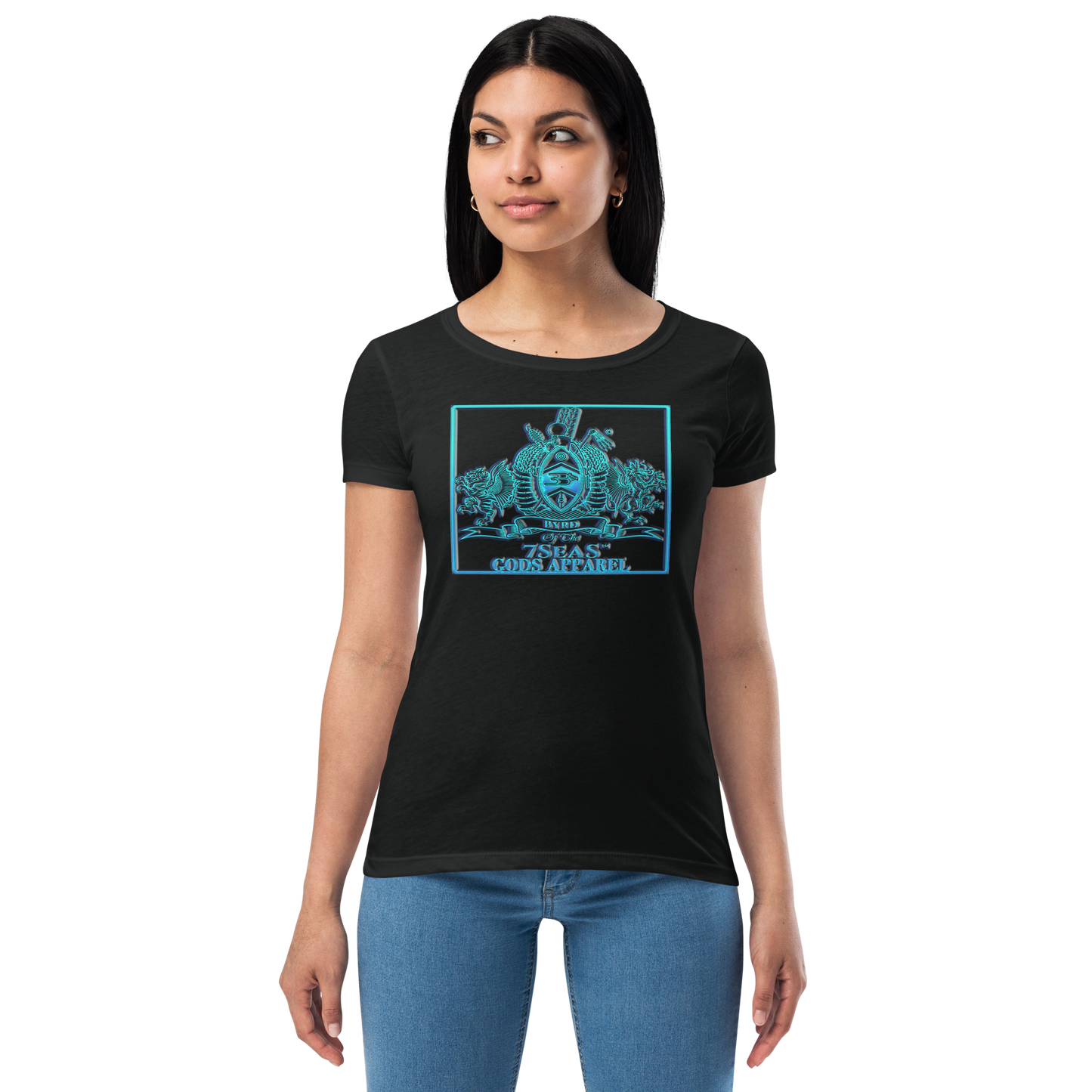 PTAH - BYRD OF THE 7SEAS GODS APPAREL - BLUE - Goddess/Women fitted t-shirt