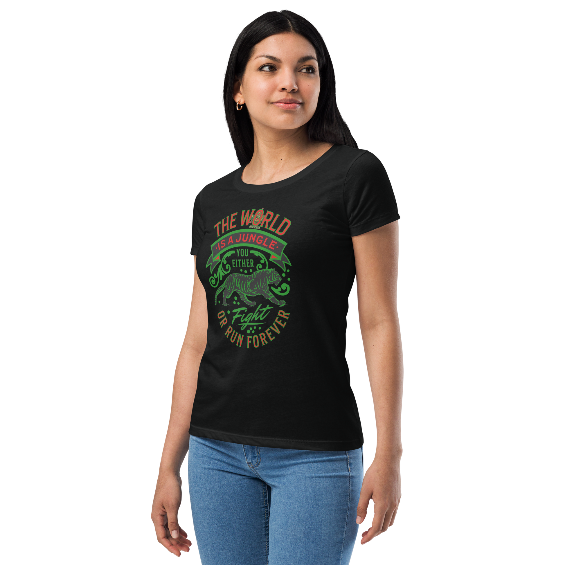 World Is A Jungle - BYRD OF THE 7SEAS GODS APPAREL - TIGER EDITION - ENBYRD - Goddess/Women fitted t-shirt