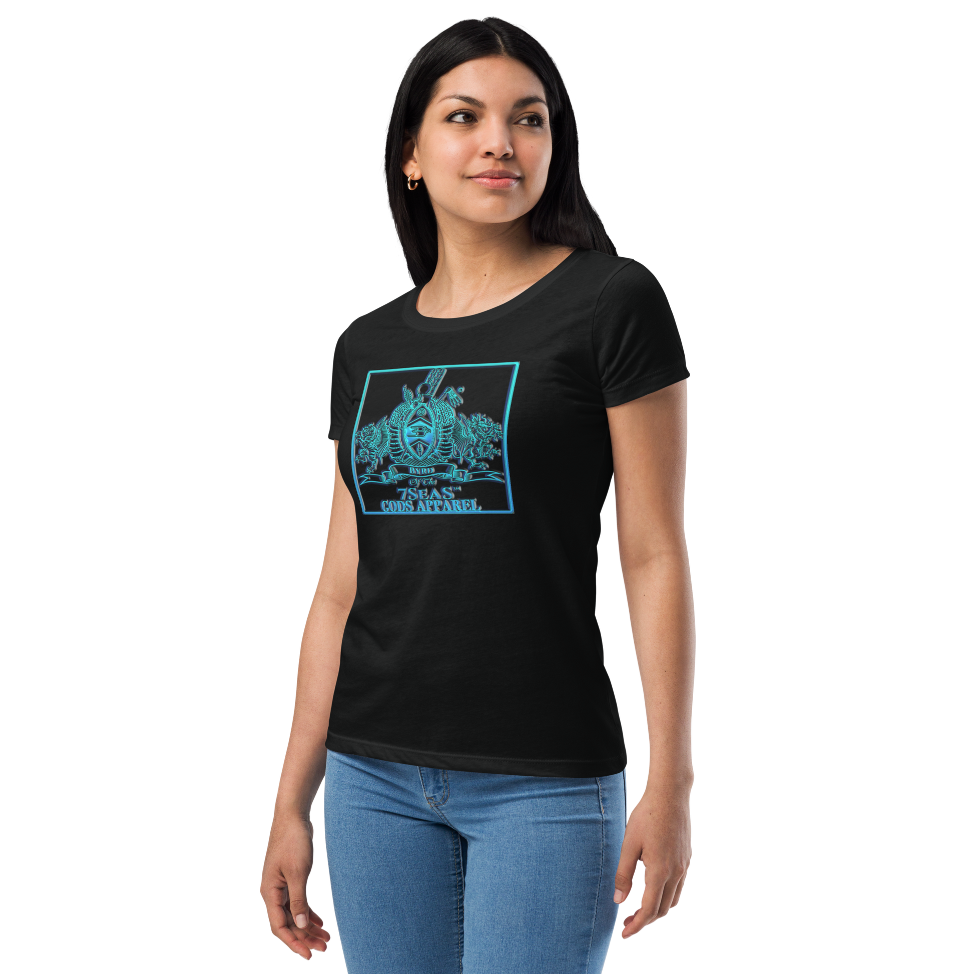 PTAH - BYRD OF THE 7SEAS GODS APPAREL - BLUE - Goddess/Women fitted t-shirt