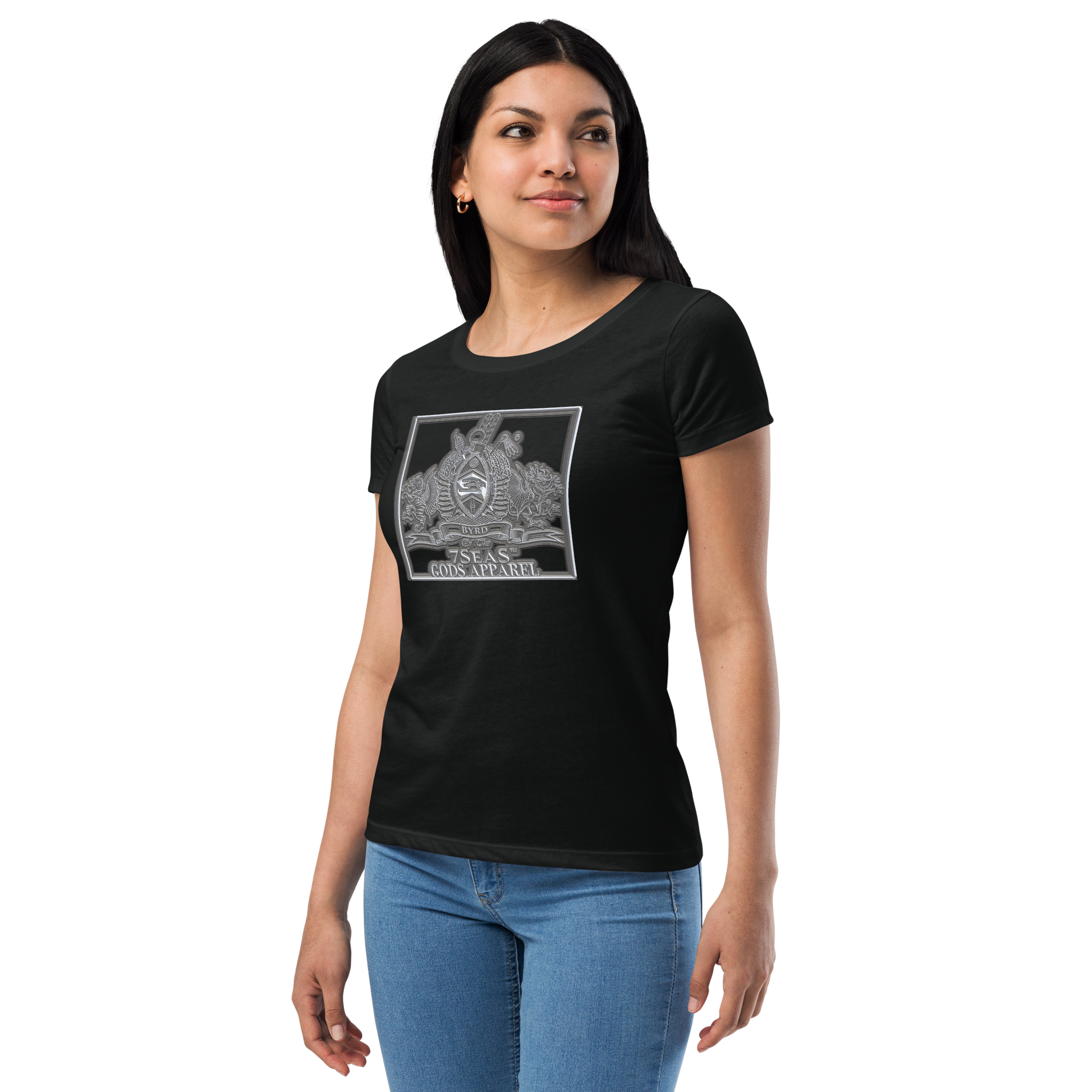 AMUN MIN - Grey - BYRD OF THE 7SEAS GODS APPAREL - Goddess’s/Girls Women’s fitted t-shirt