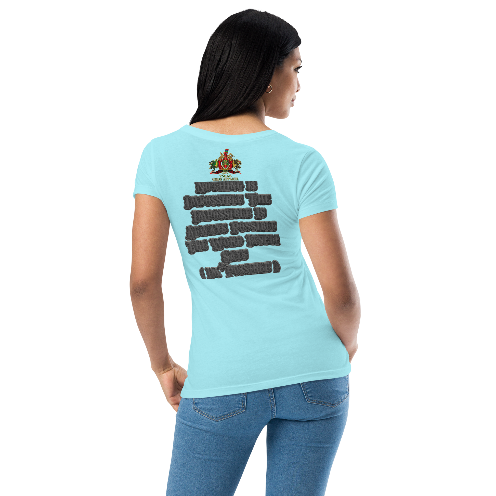 AMUN MIN - Grey - BYRD OF THE 7SEAS GODS APPAREL - Goddess’s/Girls Women’s fitted t-shirt