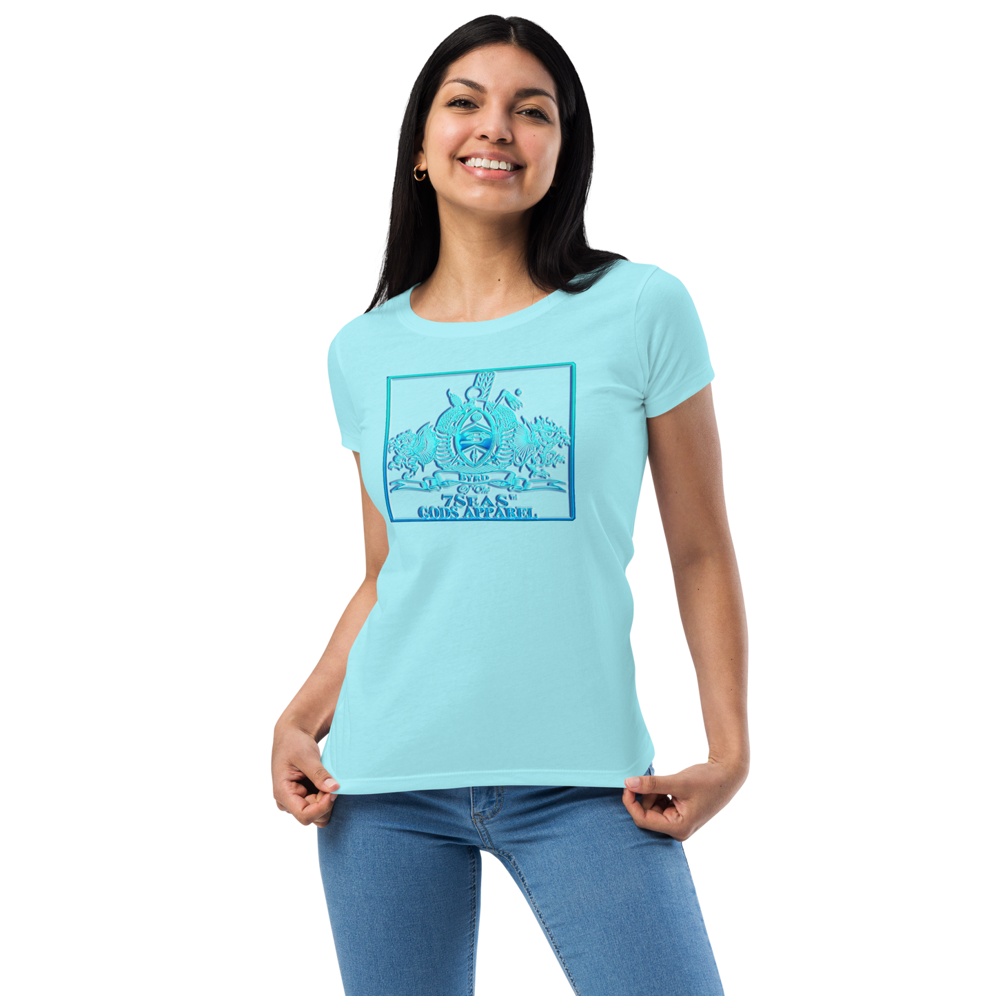 PTAH - BYRD OF THE 7SEAS GODS APPAREL - BLUE - Goddess/Women fitted t-shirt