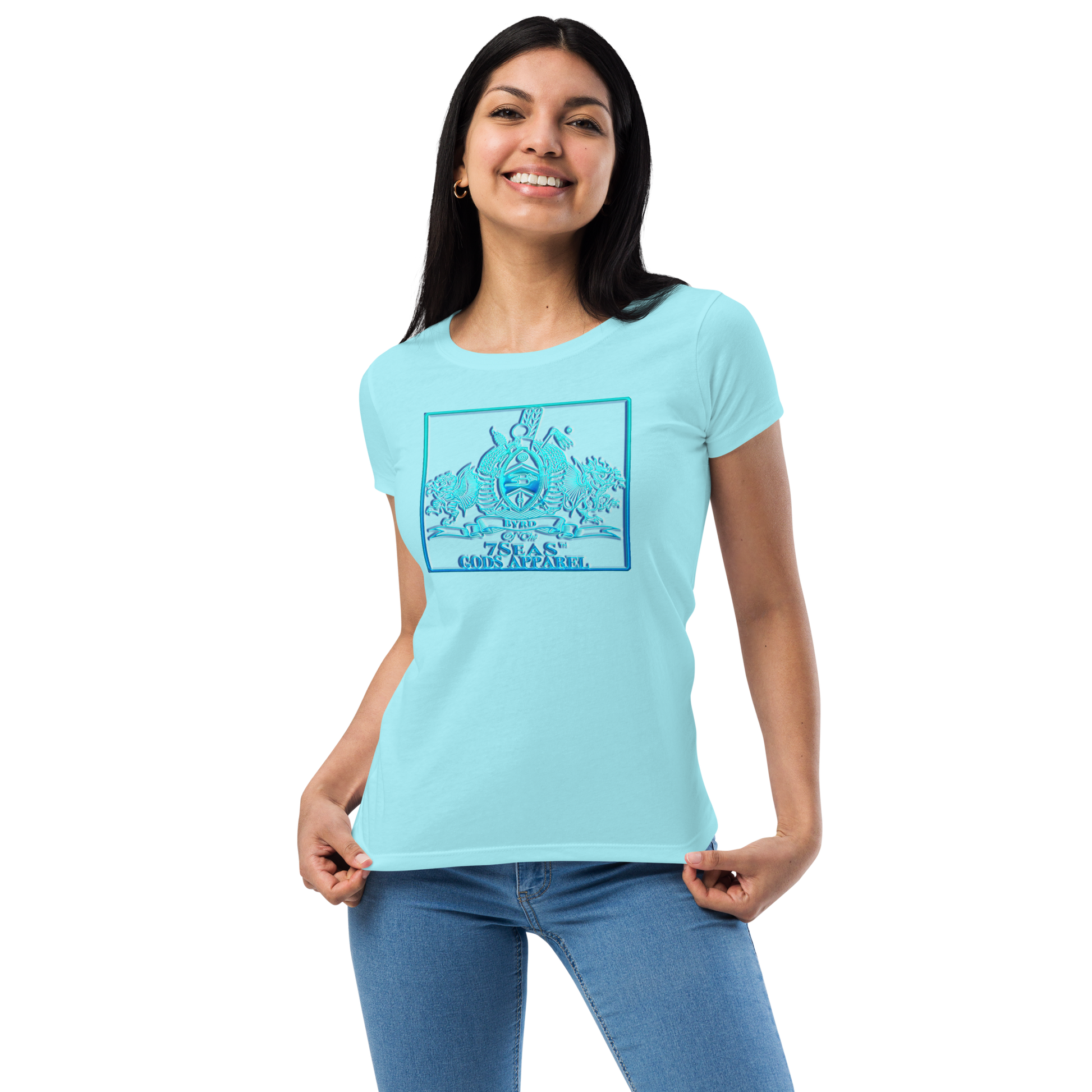 PTAH - BYRD OF THE 7SEAS GODS APPAREL - BLUE - Goddess/Women fitted t-shirt