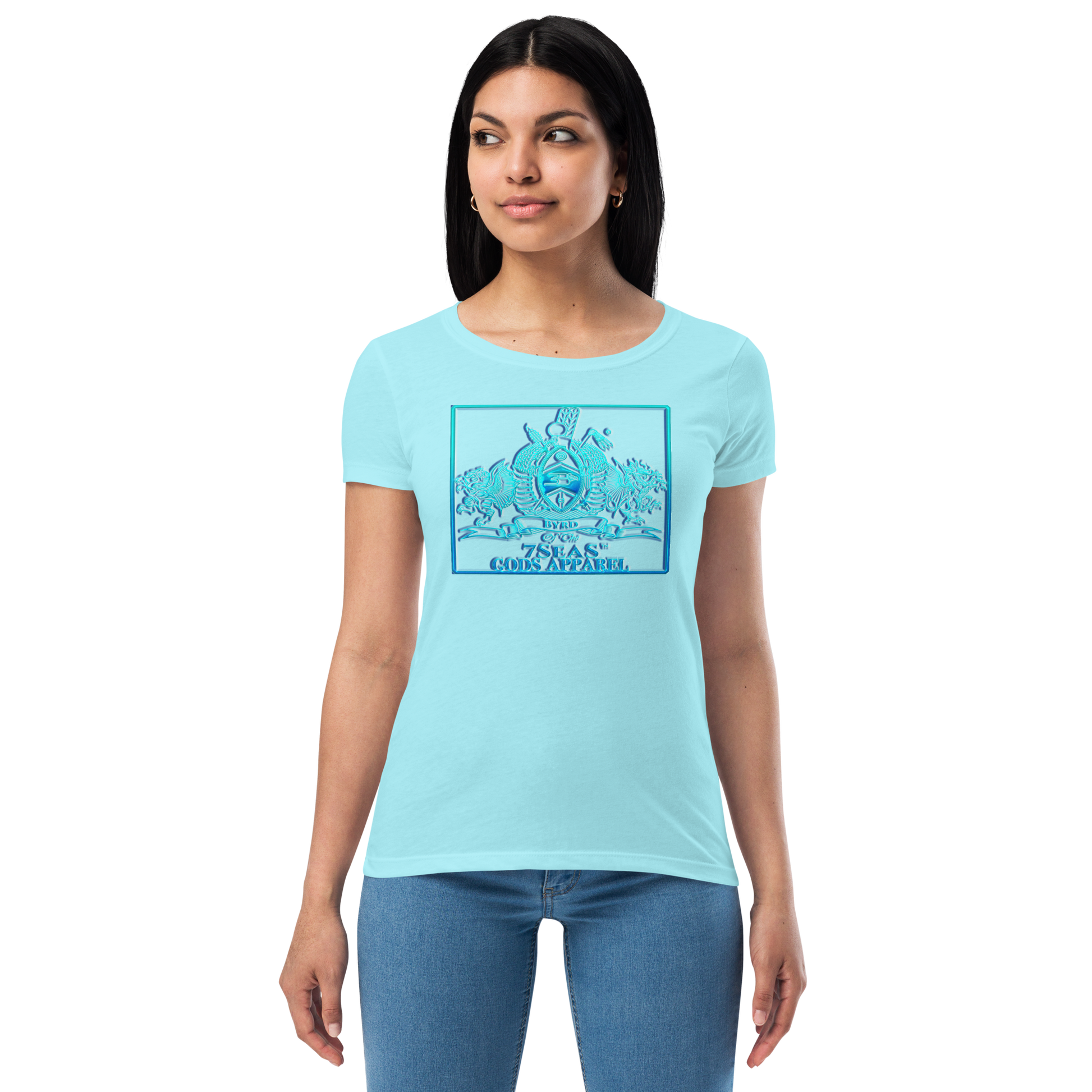 PTAH - BYRD OF THE 7SEAS GODS APPAREL - BLUE - Goddess/Women fitted t-shirt