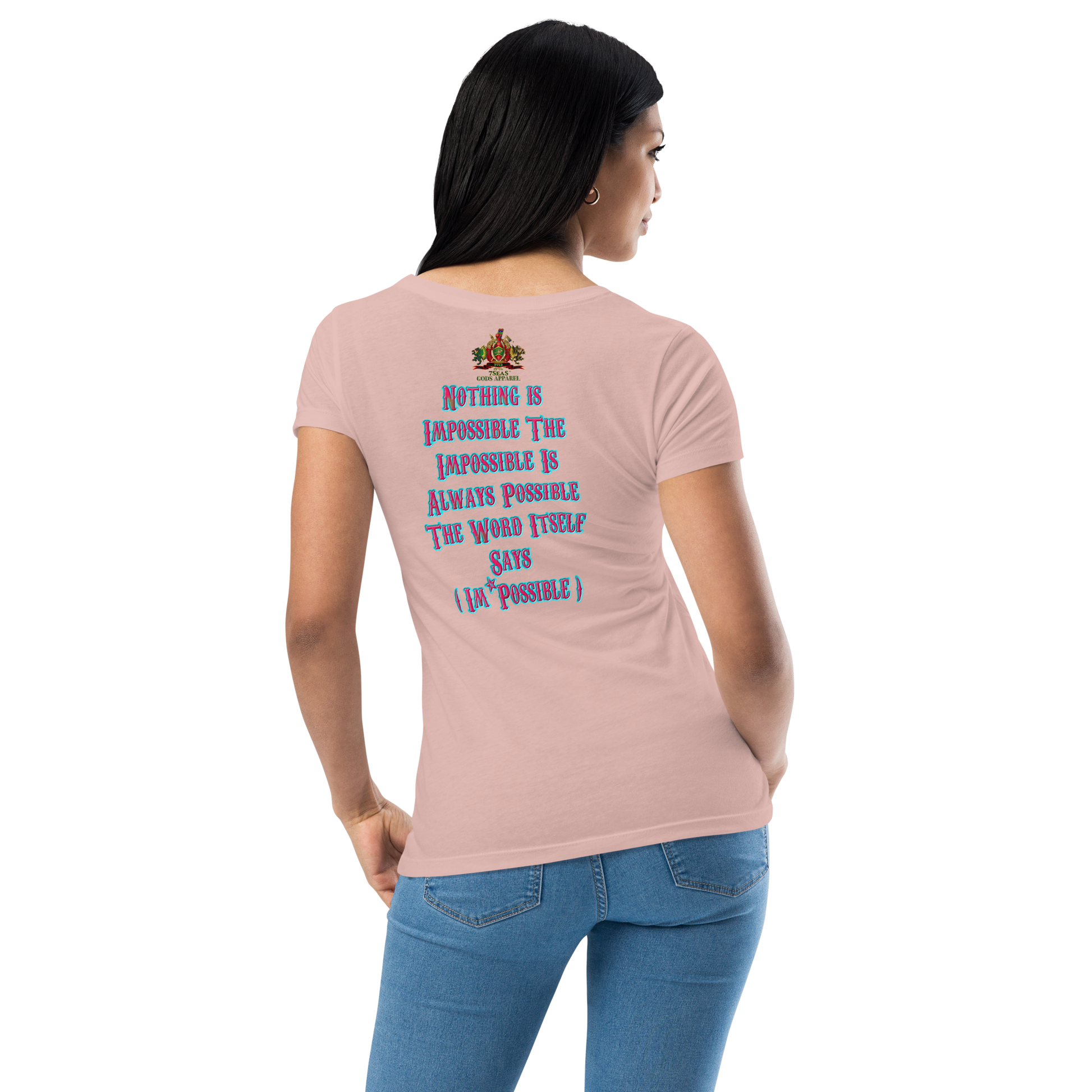 YEMAYA - BYRD OF THE 7SEAS GODS APPAREL - BLUE/PINK - Goddess/Women fitted t-shirt