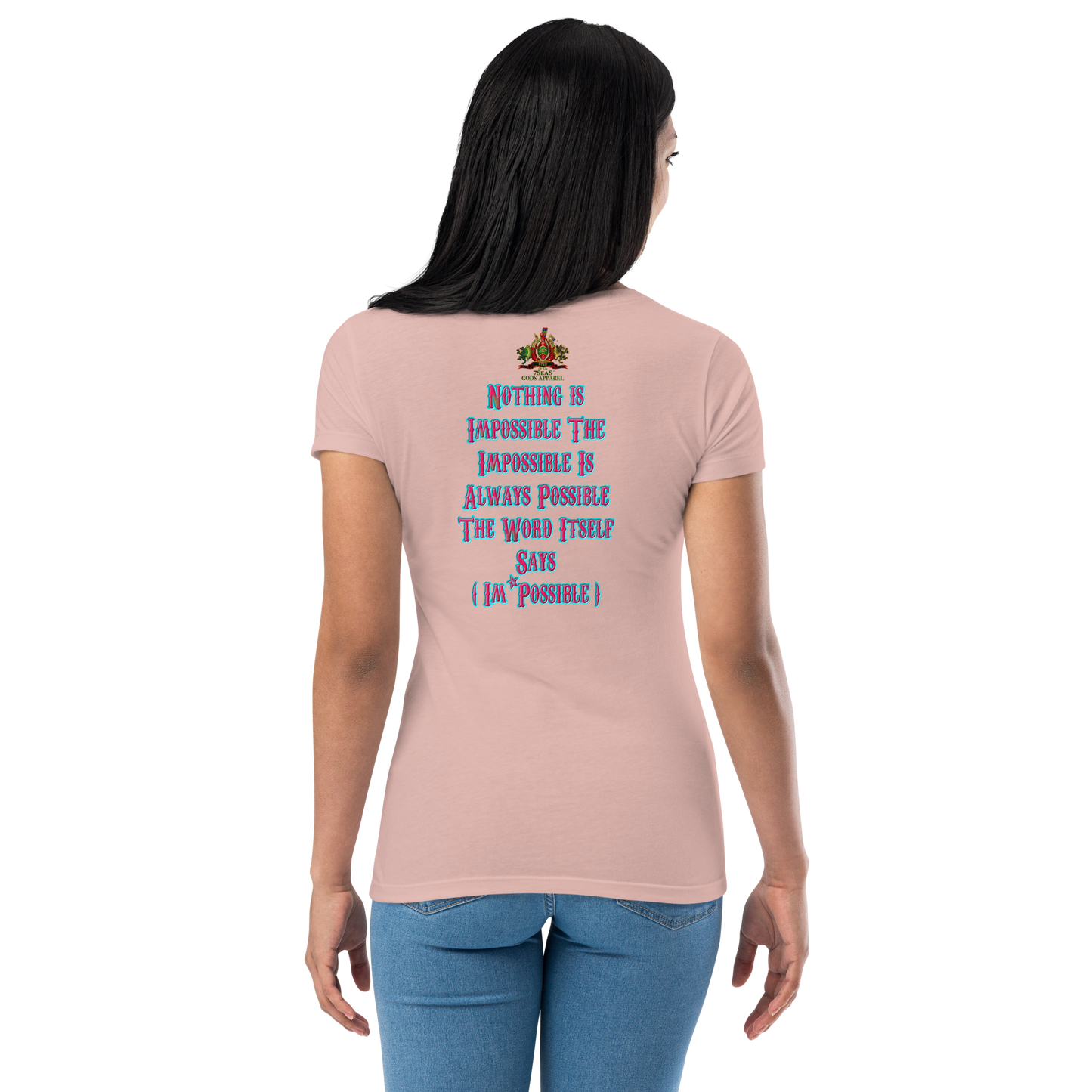 YEMAYA - BYRD OF THE 7SEAS GODS APPAREL - BLUE/PINK - Goddess/Women fitted t-shirt