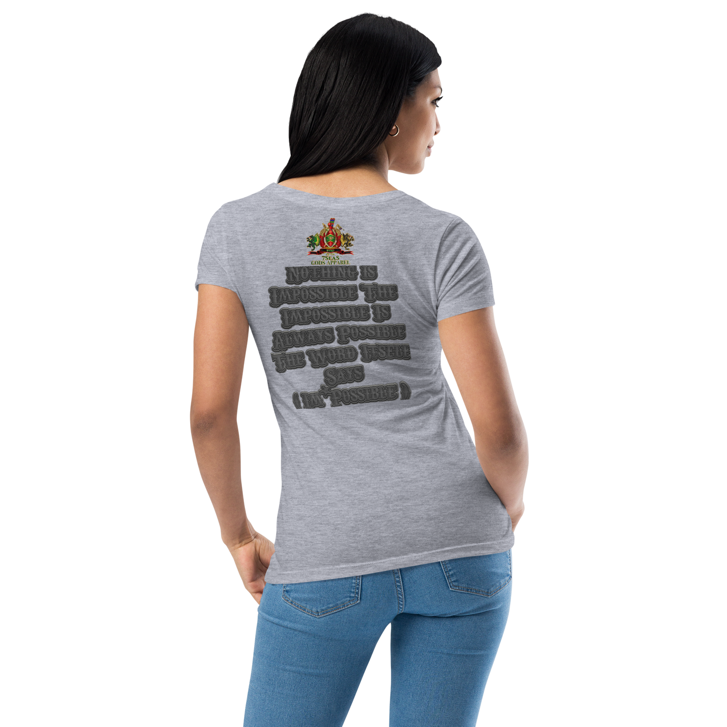 AMUN MIN - Grey - BYRD OF THE 7SEAS GODS APPAREL - Goddess’s/Girls Women’s fitted t-shirt