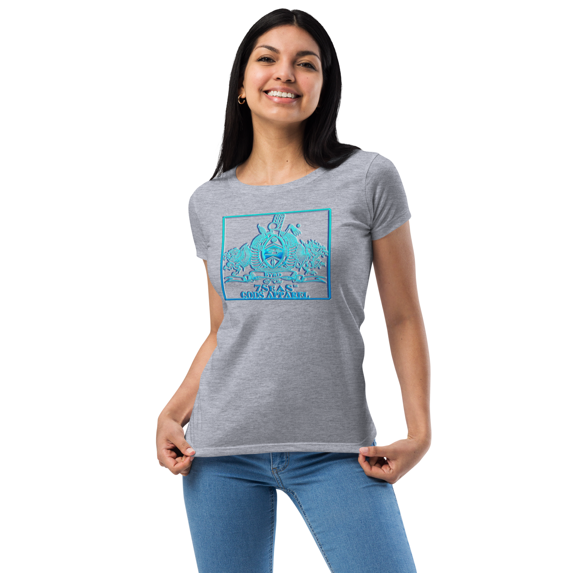 PTAH - BYRD OF THE 7SEAS GODS APPAREL - BLUE - Goddess/Women fitted t-shirt