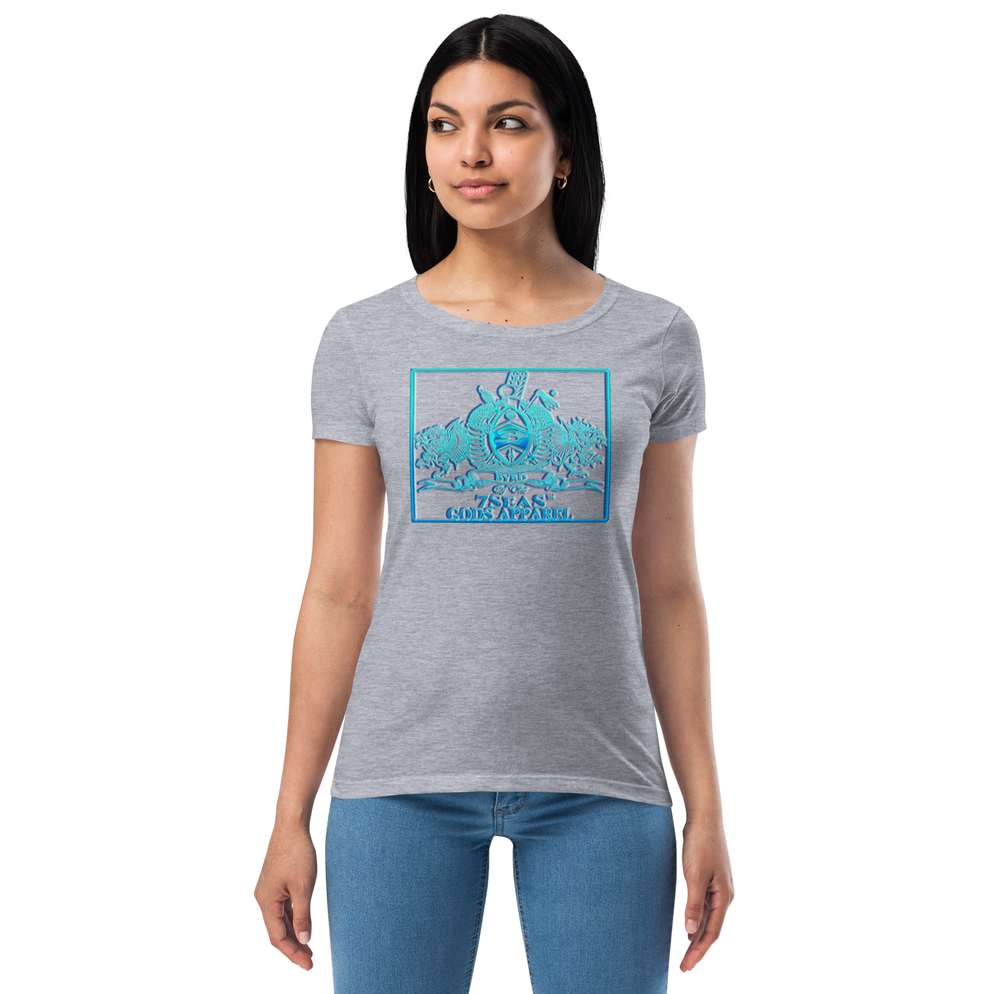 PTAH - BYRD OF THE 7SEAS GODS APPAREL - BLUE - Goddess/Women fitted t-shirt