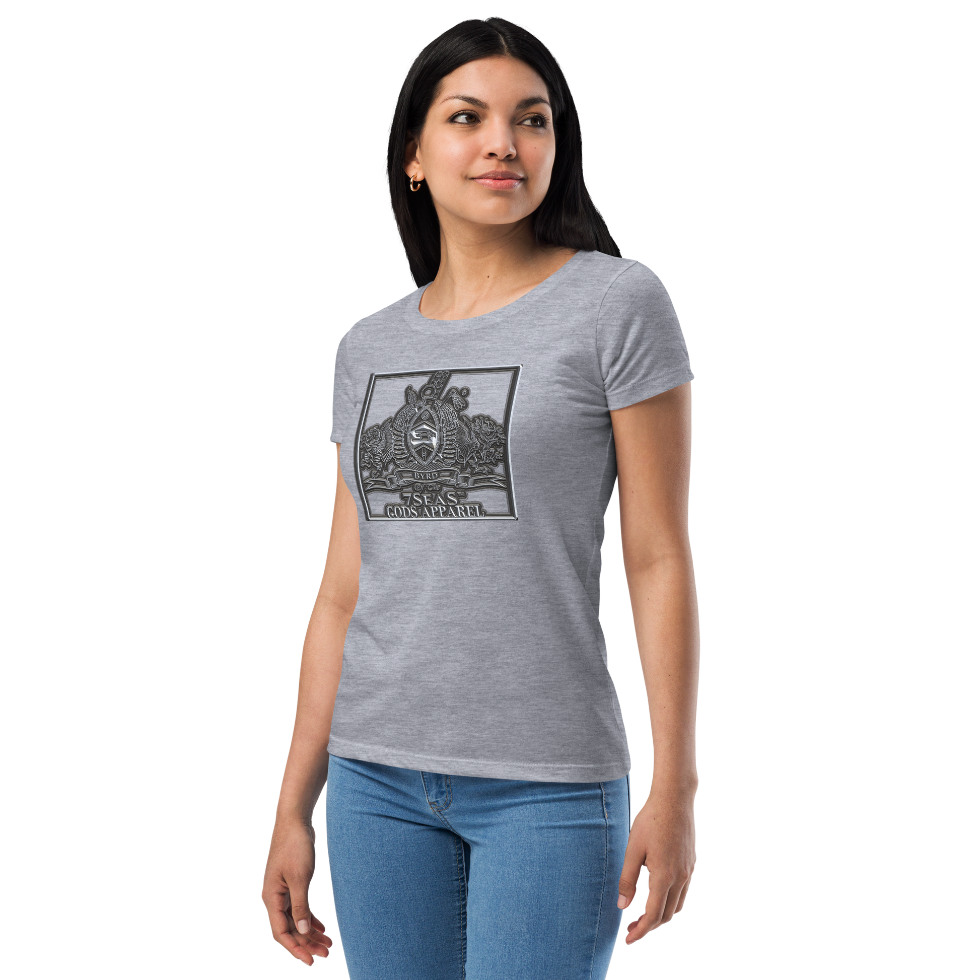 AMUN MIN - Grey - BYRD OF THE 7SEAS GODS APPAREL - Goddess’s/Girls Women’s fitted t-shirt