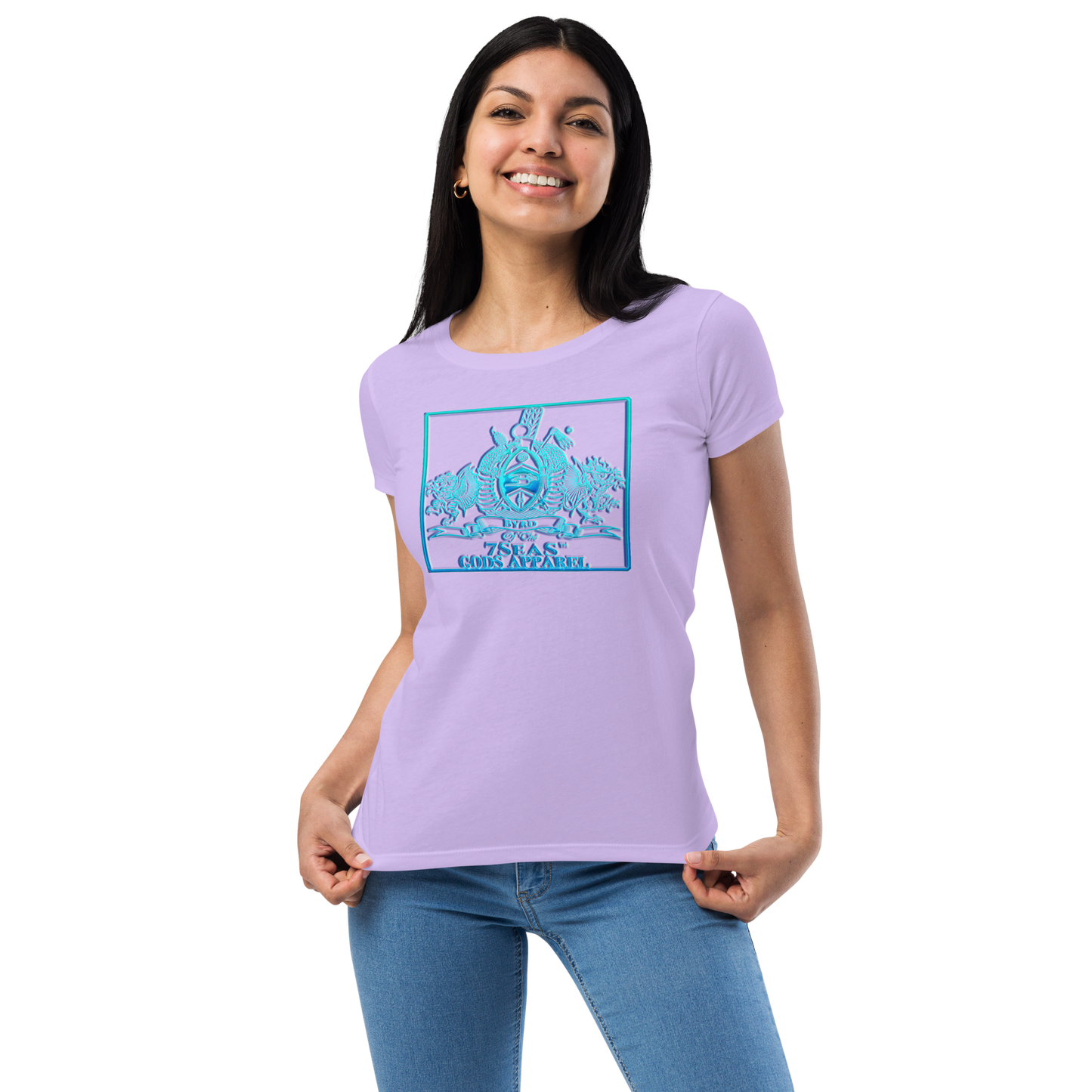 PTAH - BYRD OF THE 7SEAS GODS APPAREL - BLUE - Goddess/Women fitted t-shirt