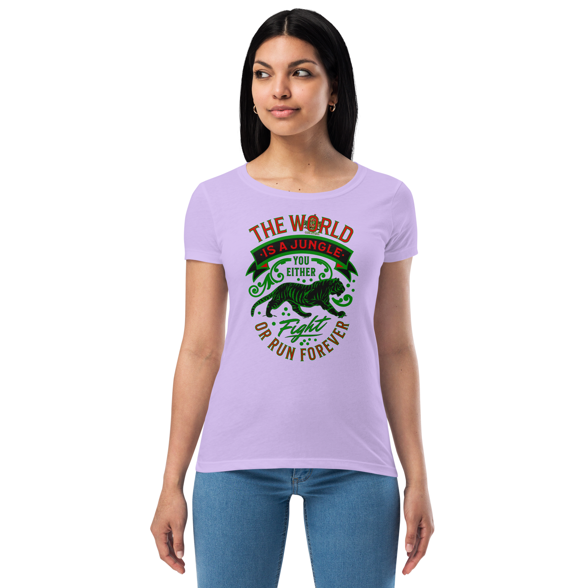 World Is A Jungle - BYRD OF THE 7SEAS GODS APPAREL - TIGER EDITION - ENBYRD - Goddess/Women fitted t-shirt