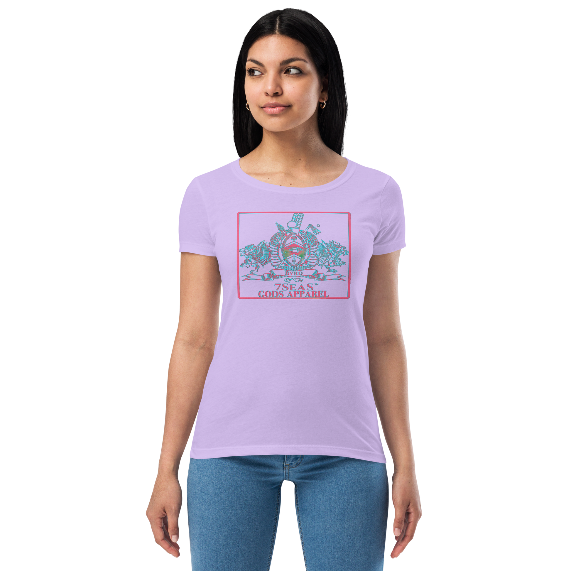 YEMAYA - BYRD OF THE 7SEAS GODS APPAREL - BLUE/PINK - Goddess/Women fitted t-shirt