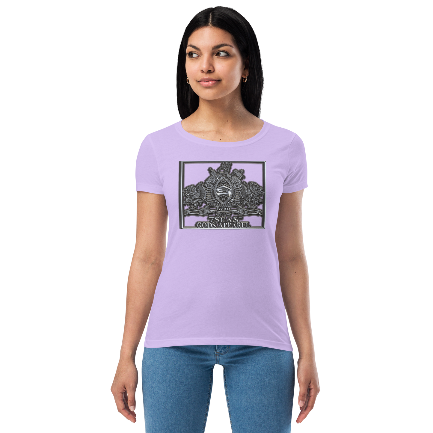 AMUN MIN - Grey - BYRD OF THE 7SEAS GODS APPAREL - Goddess’s/Girls Women’s fitted t-shirt