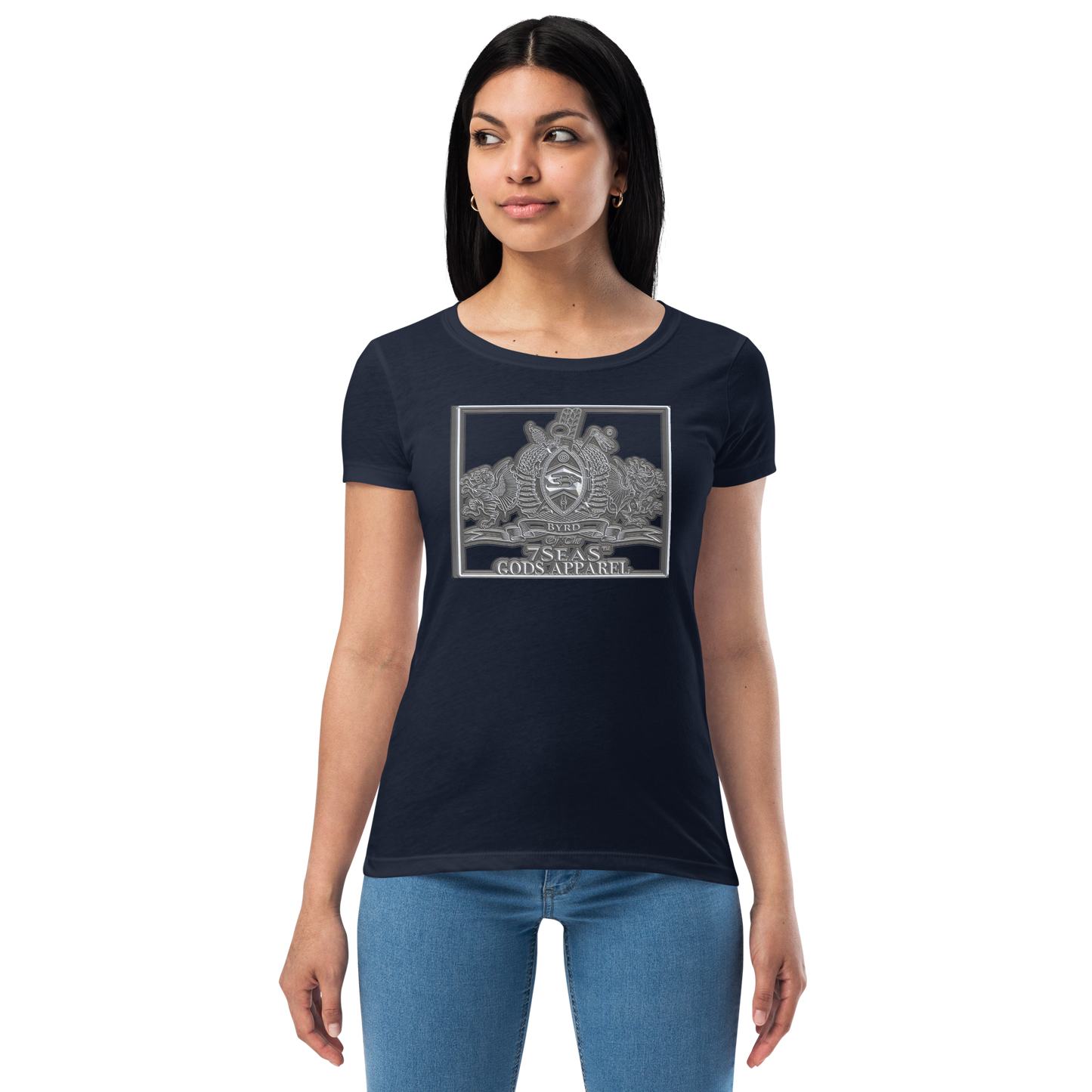 AMUN MIN - Grey - BYRD OF THE 7SEAS GODS APPAREL - Goddess’s/Girls Women’s fitted t-shirt