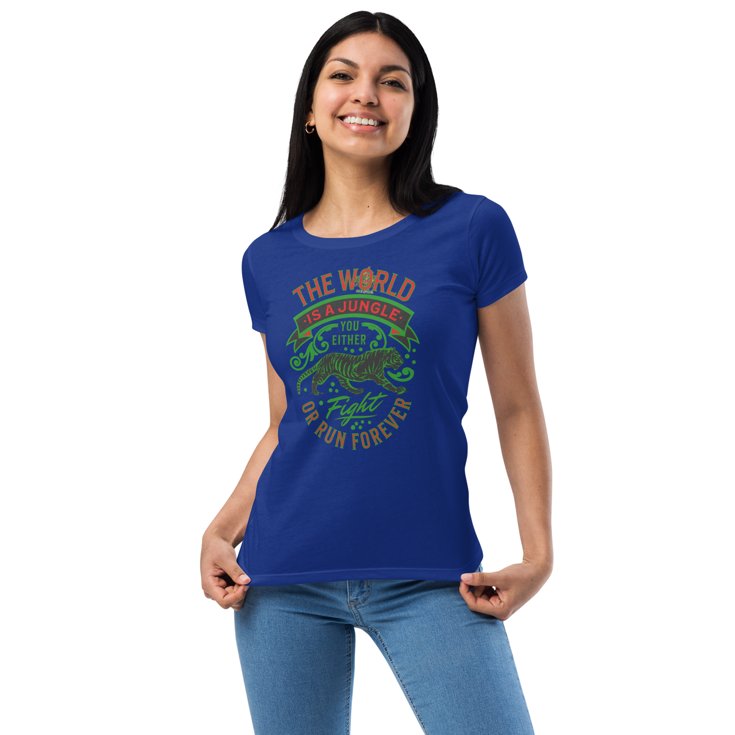 World Is A Jungle - BYRD OF THE 7SEAS GODS APPAREL - TIGER EDITION - ENBYRD - Goddess/Women fitted t-shirt