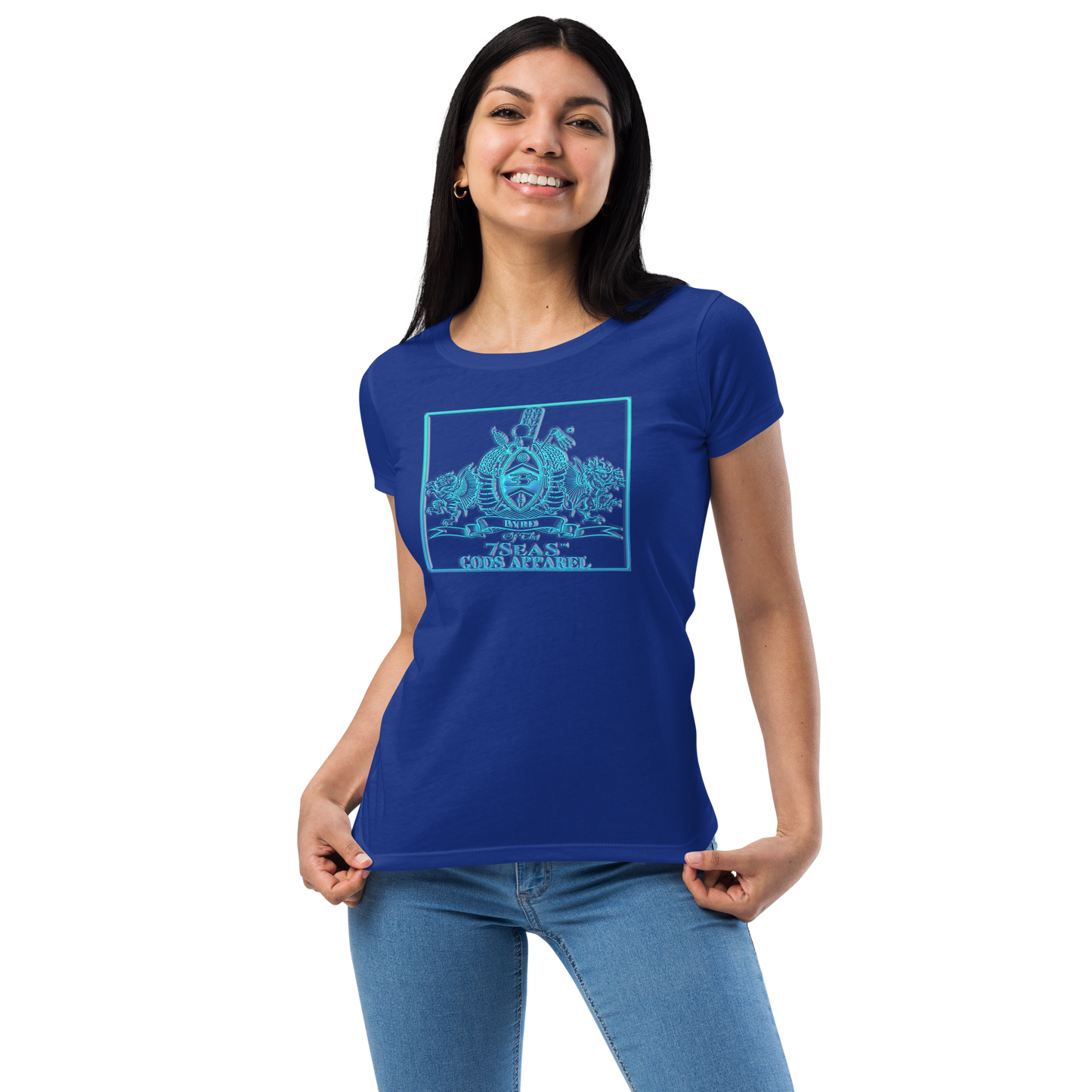 PTAH - BYRD OF THE 7SEAS GODS APPAREL - BLUE - Goddess/Women fitted t-shirt