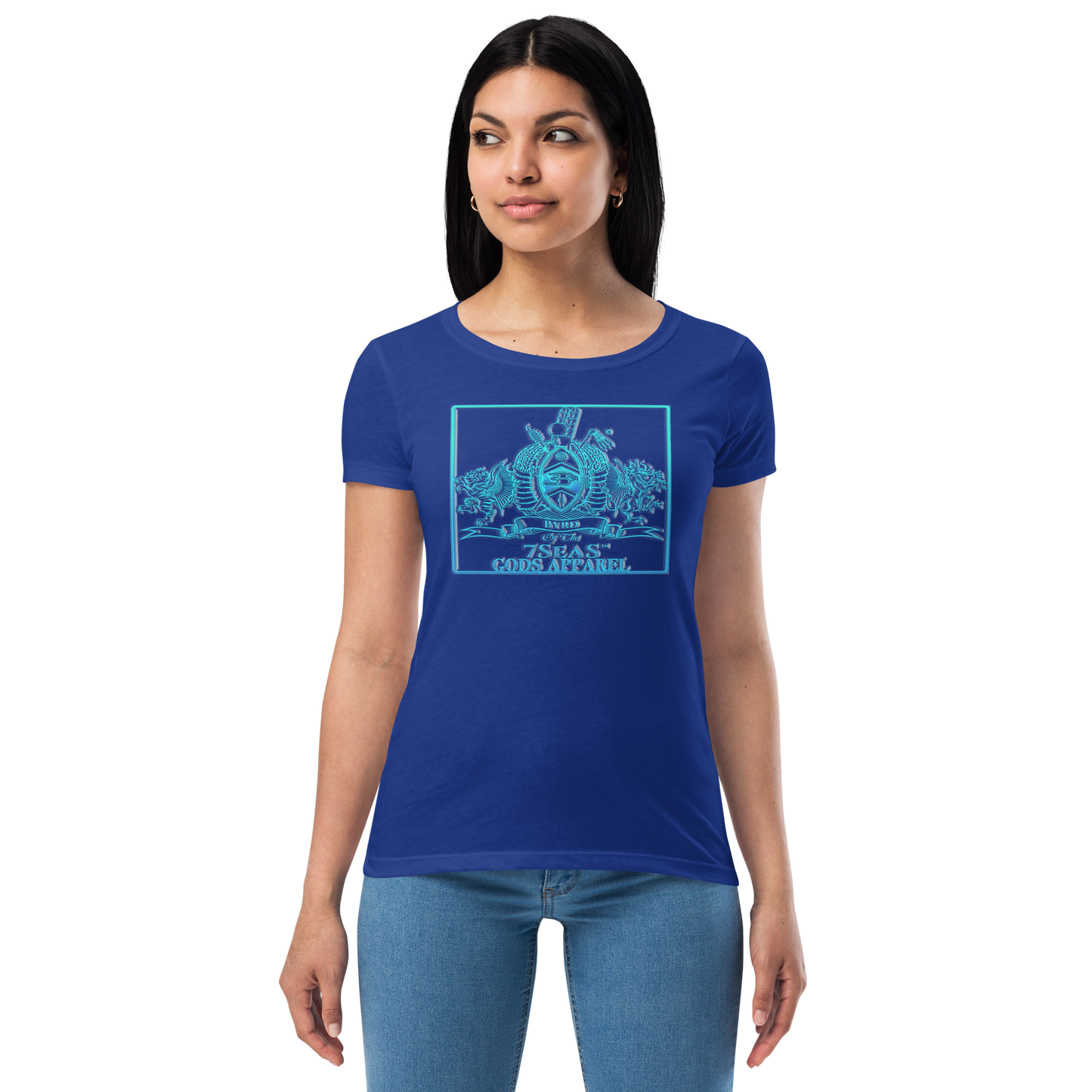 PTAH - BYRD OF THE 7SEAS GODS APPAREL - BLUE - Goddess/Women fitted t-shirt