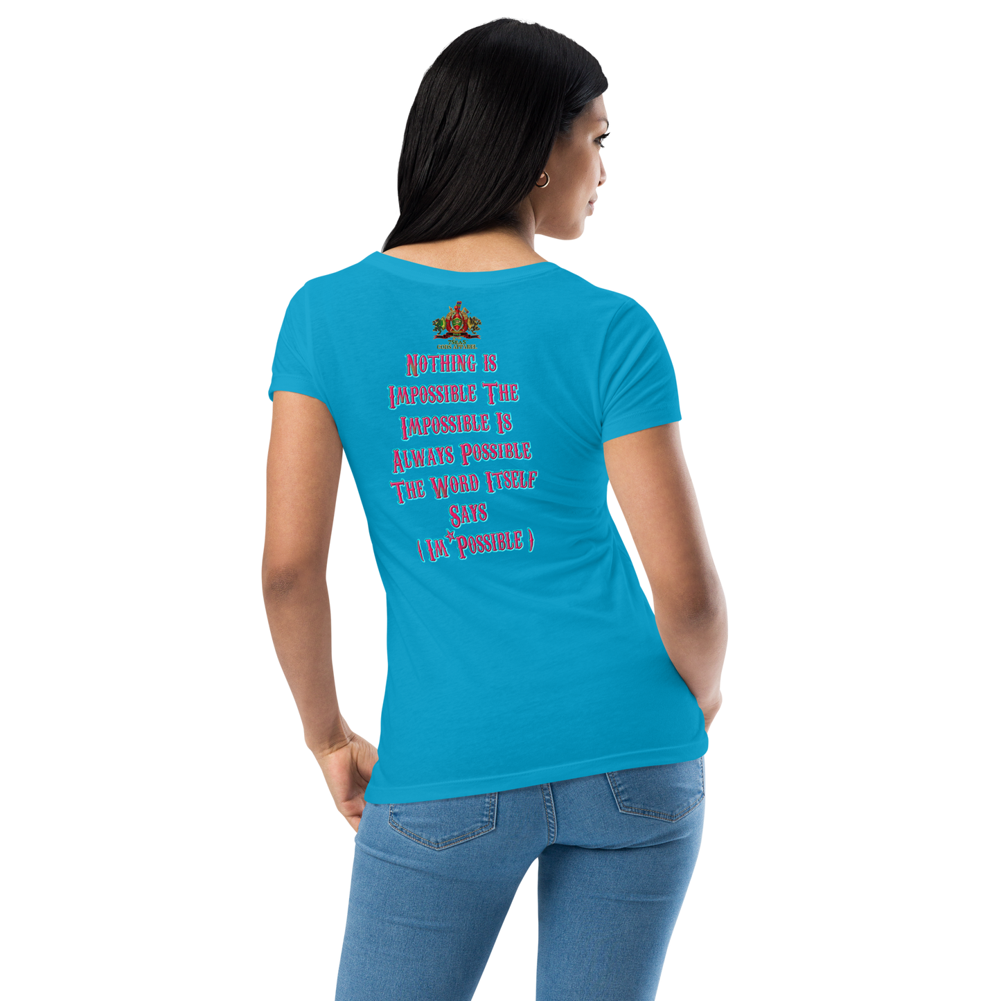 YEMAYA - BYRD OF THE 7SEAS GODS APPAREL - BLUE/PINK - Goddess/Women fitted t-shirt