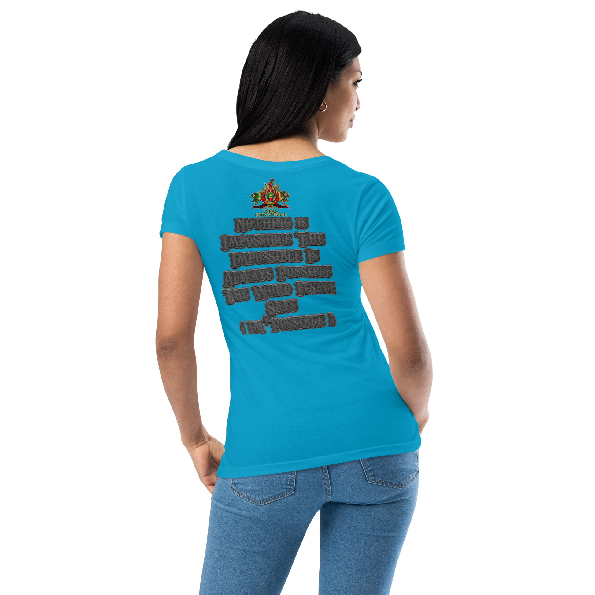 AMUN MIN - Grey - BYRD OF THE 7SEAS GODS APPAREL - Goddess’s/Girls Women’s fitted t-shirt