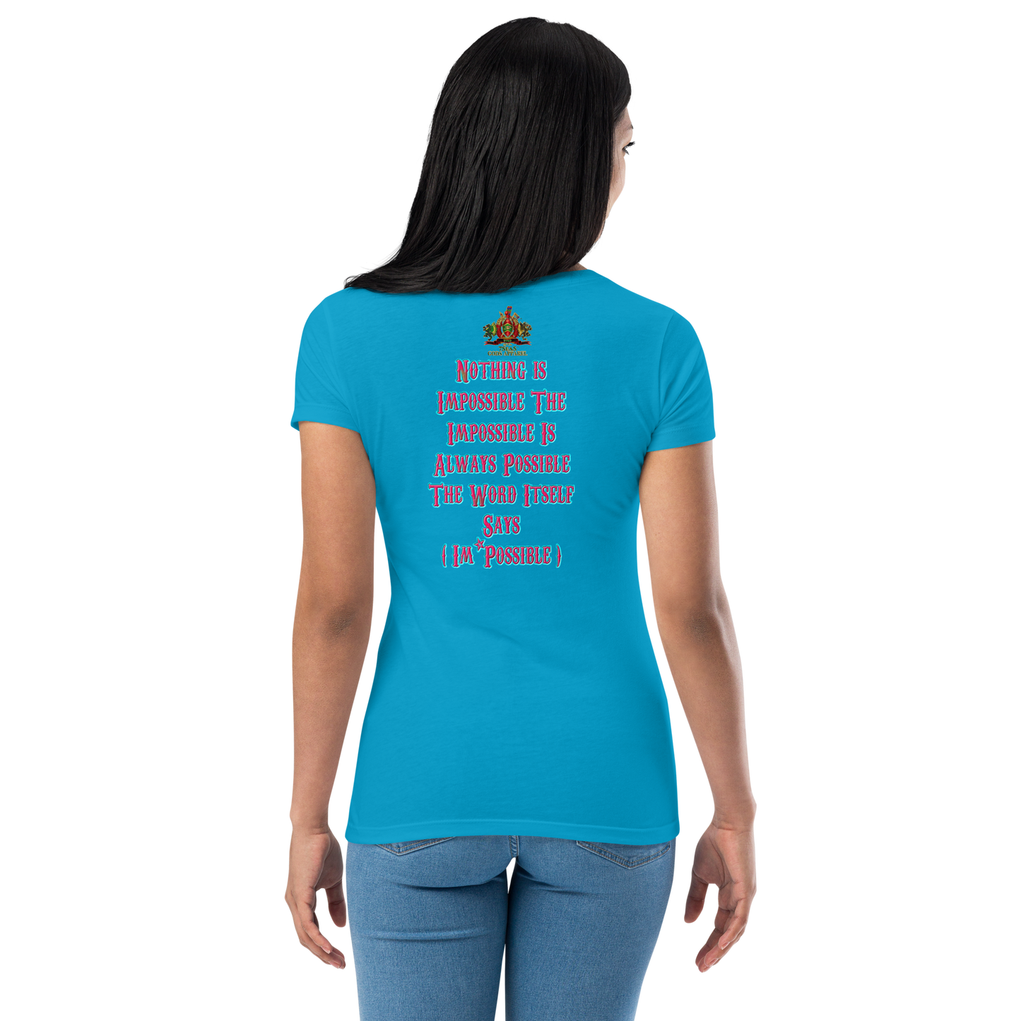 YEMAYA - BYRD OF THE 7SEAS GODS APPAREL - BLUE/PINK - Goddess/Women fitted t-shirt