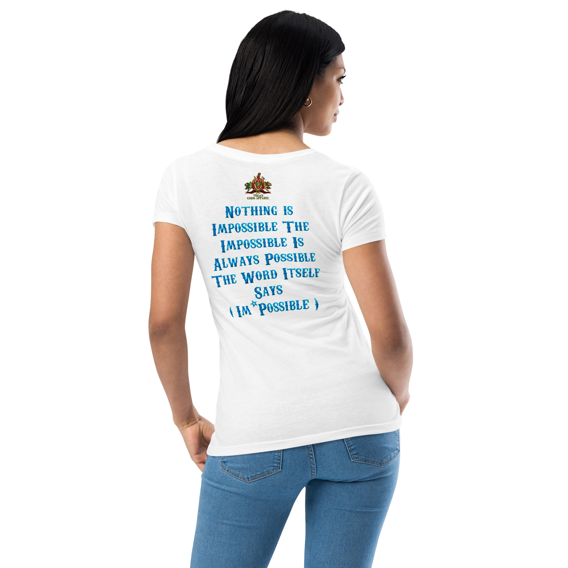 PTAH - BYRD OF THE 7SEAS GODS APPAREL - BLUE - Goddess/Women fitted t-shirt