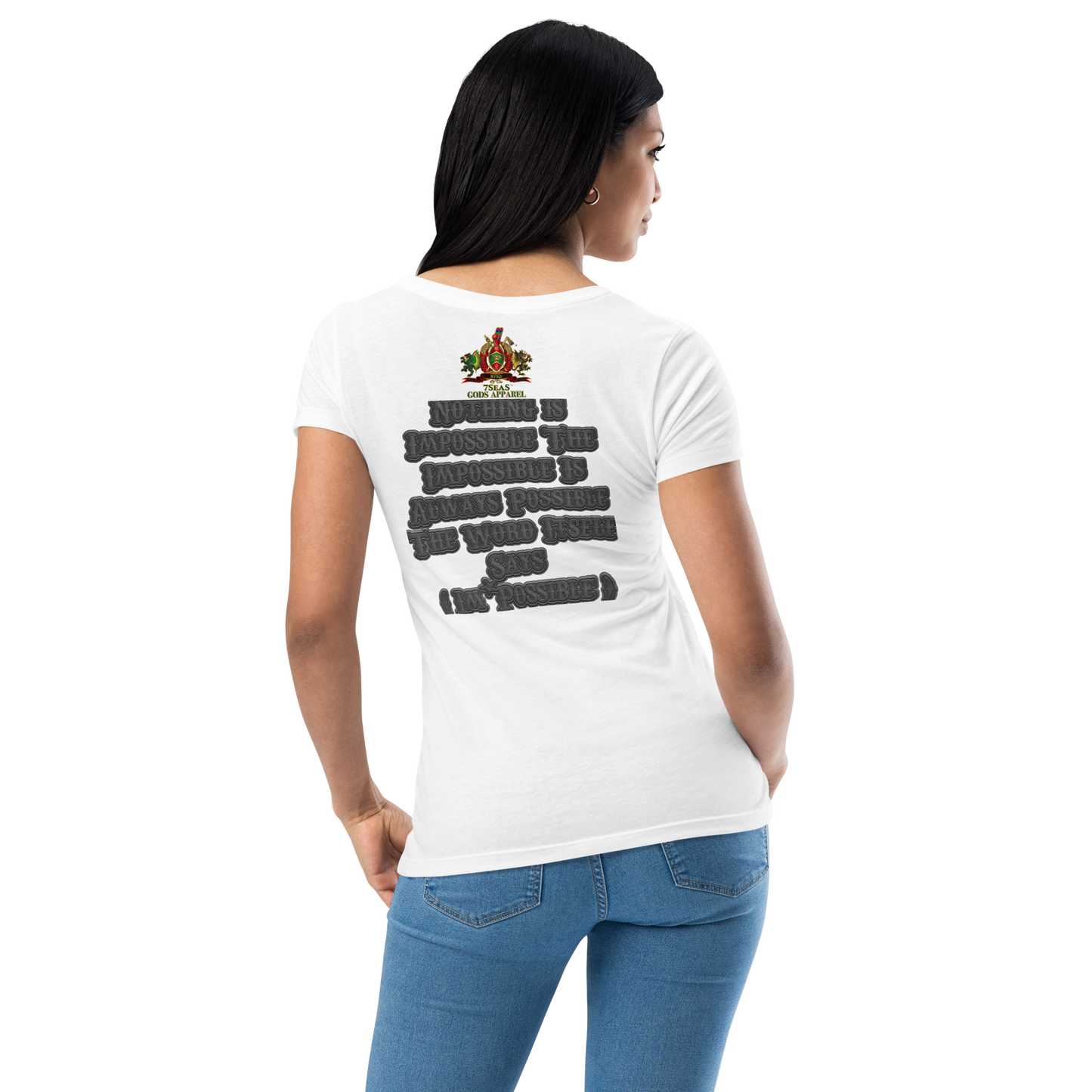 AMUN MIN - Grey - BYRD OF THE 7SEAS GODS APPAREL - Goddess’s/Girls Women’s fitted t-shirt