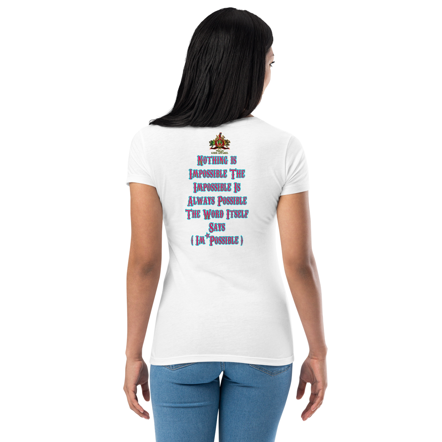 YEMAYA - BYRD OF THE 7SEAS GODS APPAREL - BLUE/PINK - Goddess/Women fitted t-shirt