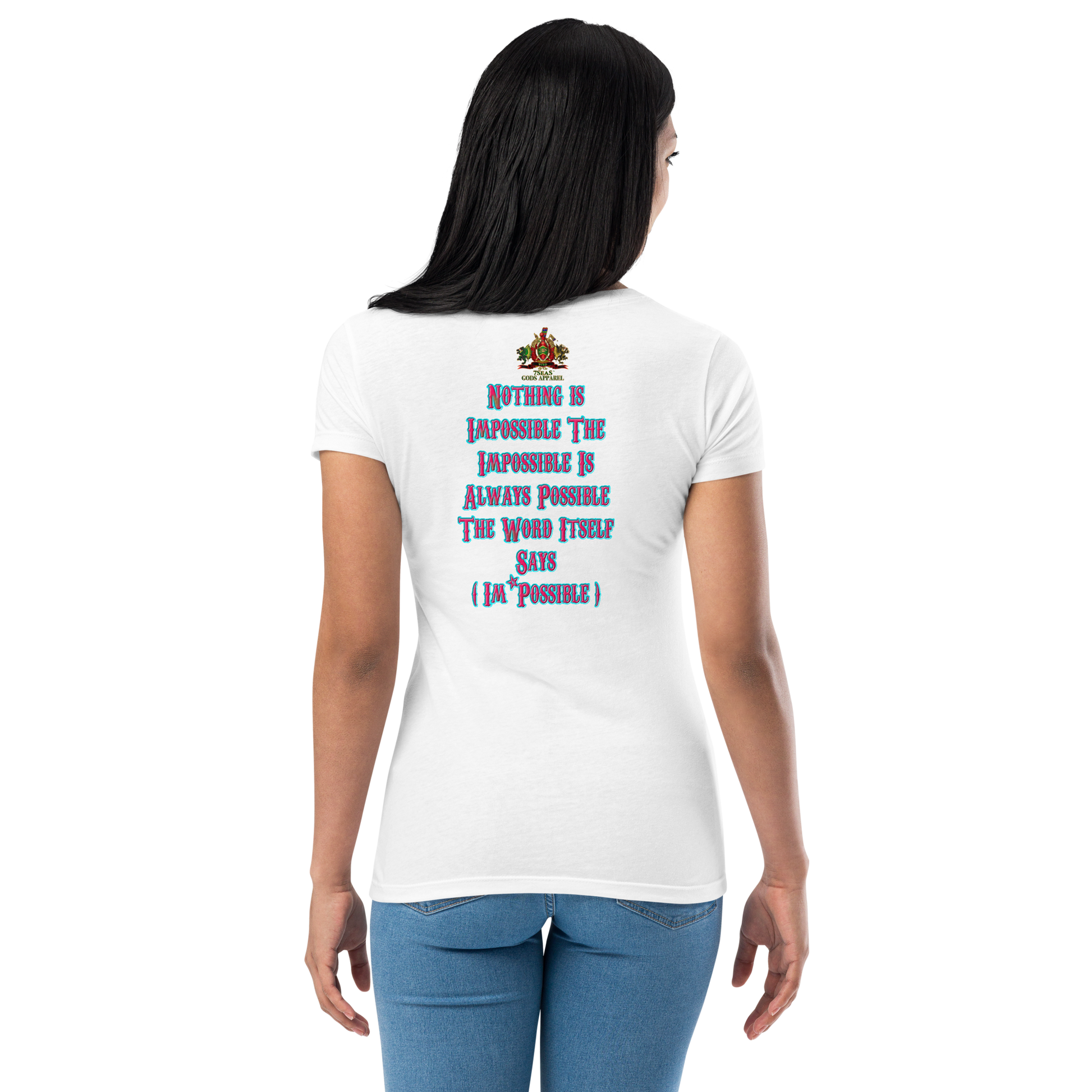 YEMAYA - BYRD OF THE 7SEAS GODS APPAREL - BLUE/PINK - Goddess/Women fitted t-shirt