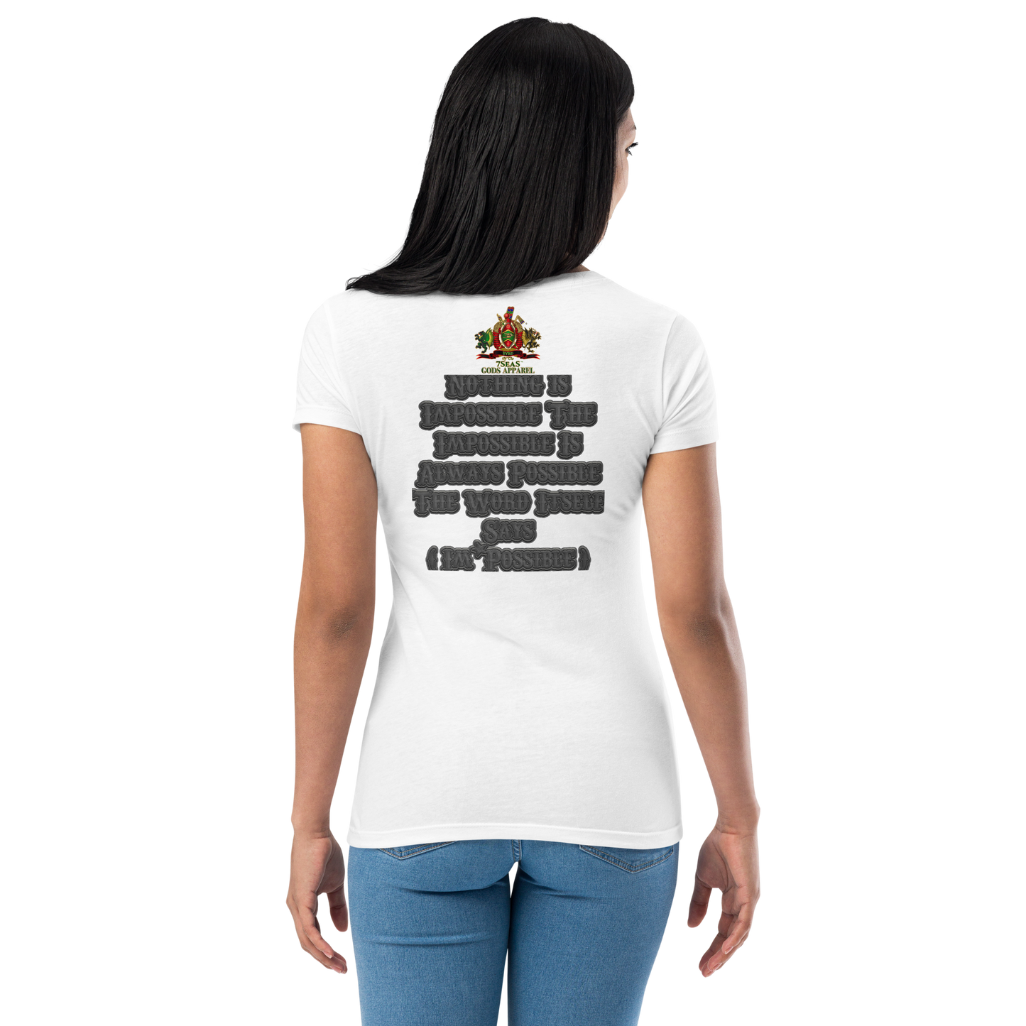 AMUN MIN - Grey - BYRD OF THE 7SEAS GODS APPAREL - Goddess’s/Girls Women’s fitted t-shirt