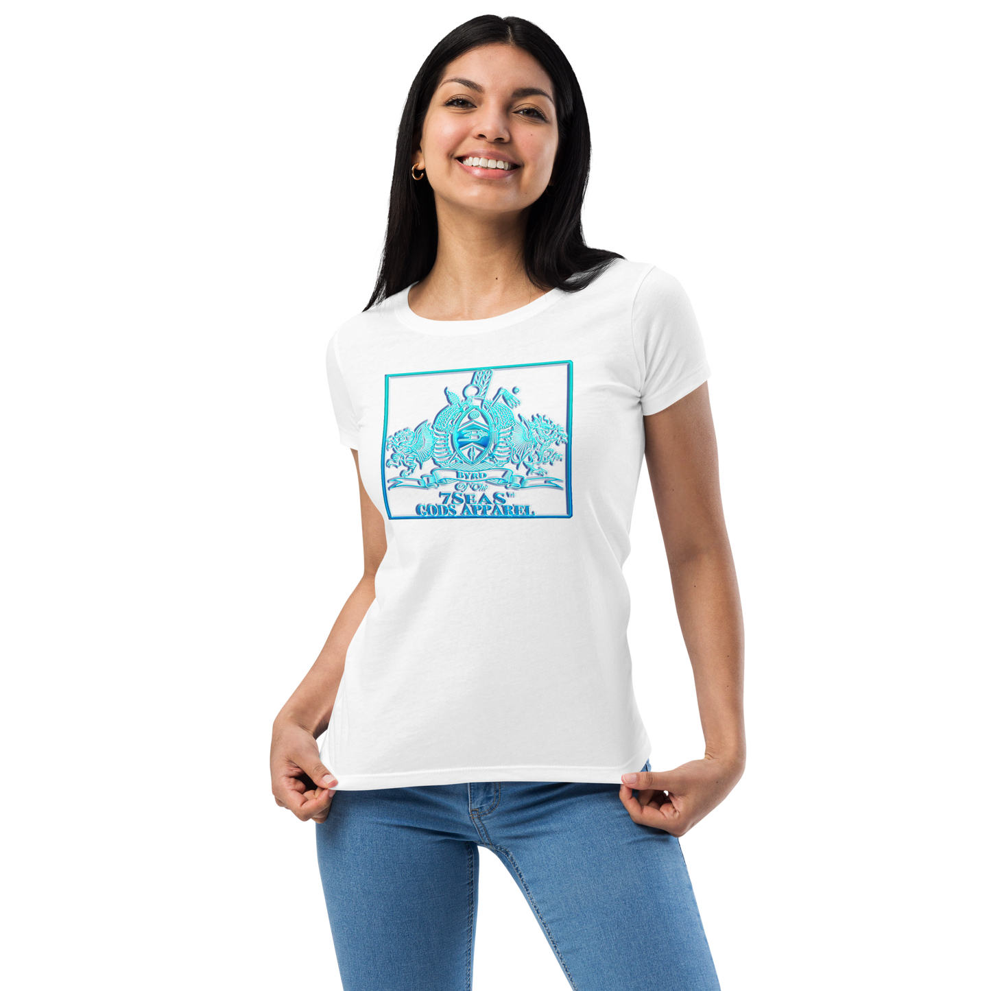 PTAH - BYRD OF THE 7SEAS GODS APPAREL - BLUE - Goddess/Women fitted t-shirt