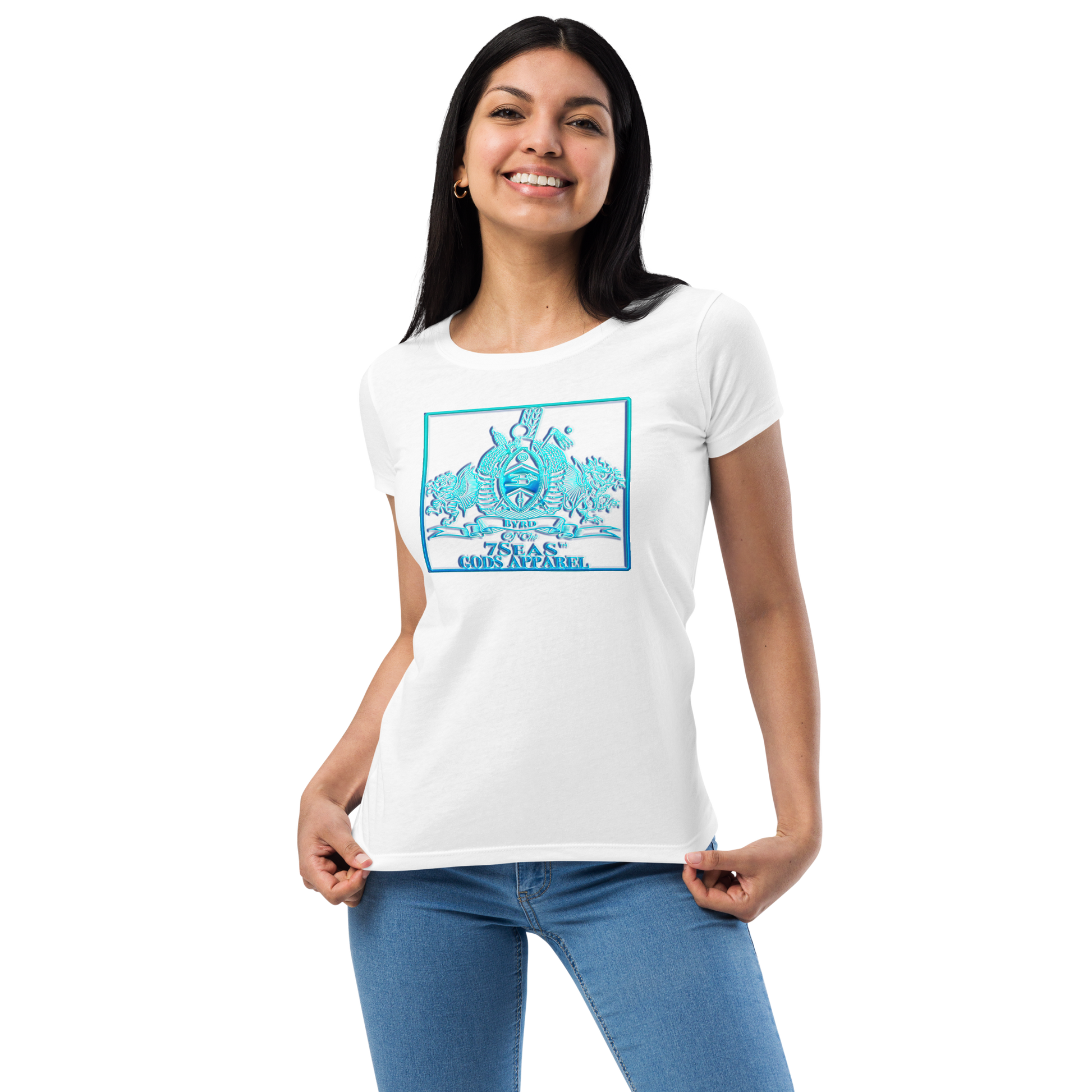 PTAH - BYRD OF THE 7SEAS GODS APPAREL - BLUE - Goddess/Women fitted t-shirt