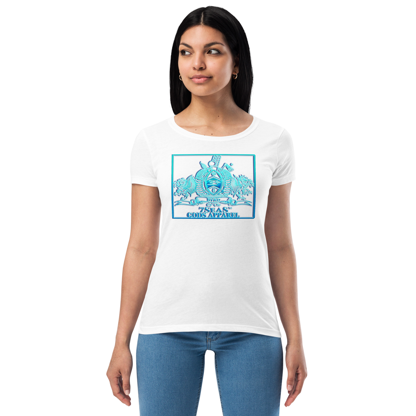 PTAH - BYRD OF THE 7SEAS GODS APPAREL - BLUE - Goddess/Women fitted t-shirt