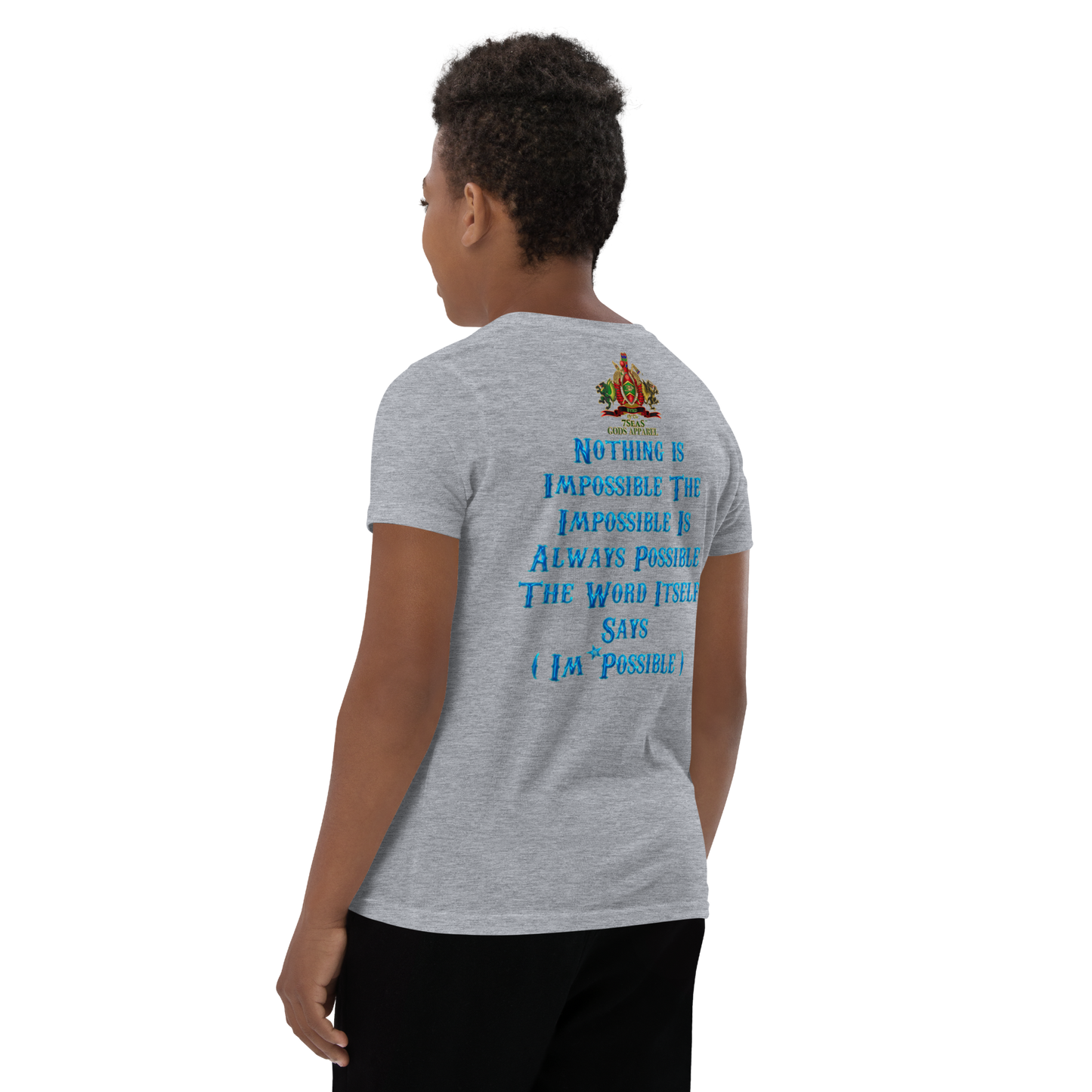 PTAH - BYRD OF THE 7SEAS GODS APPAREL - BLUE - Youth Gods/Boys Short Sleeve T-Shirt