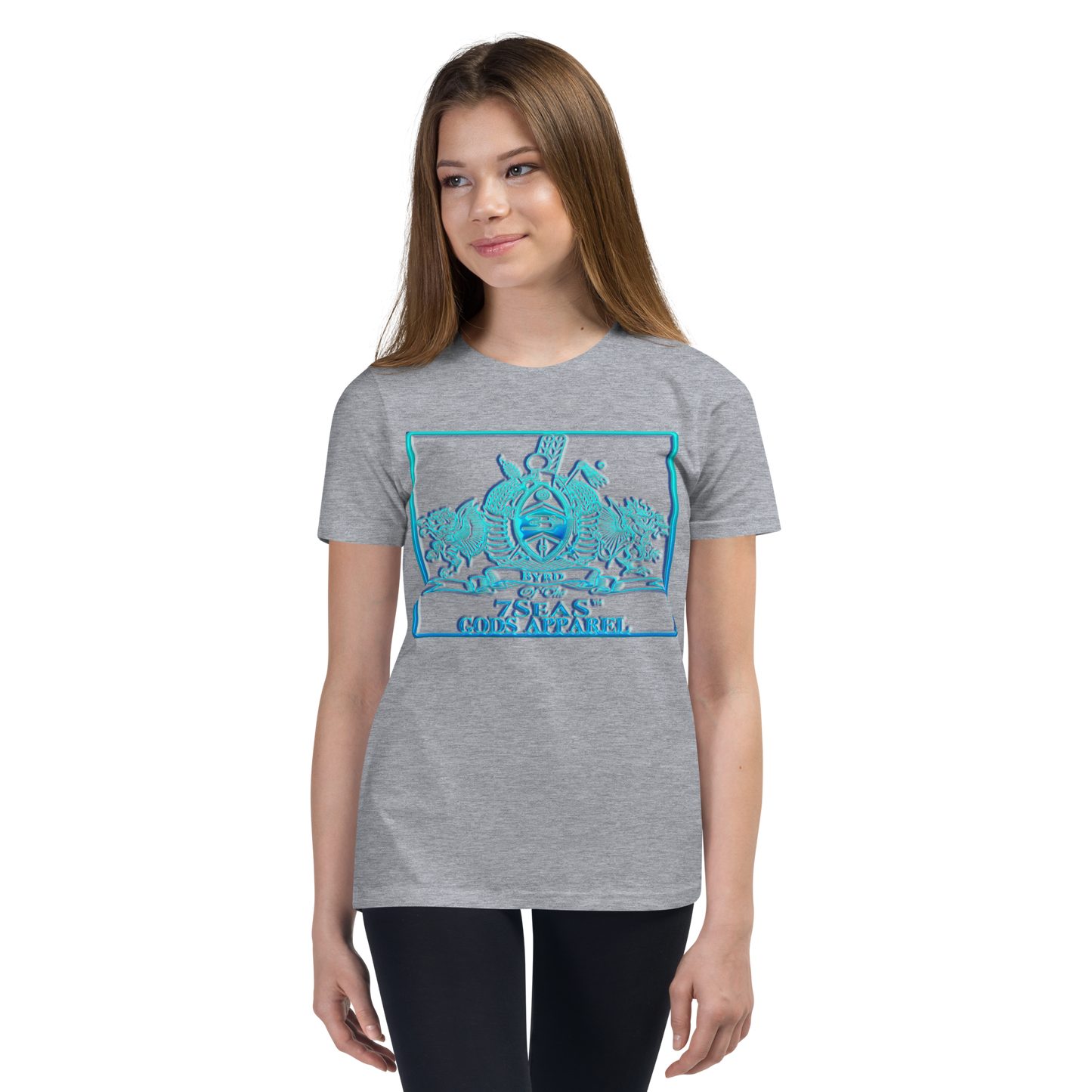 PTAH - BYRD OF THE 7SEAS GODS APPAREL - BLUE - Youth Goddess/Girls Short Sleeve T-Shirt