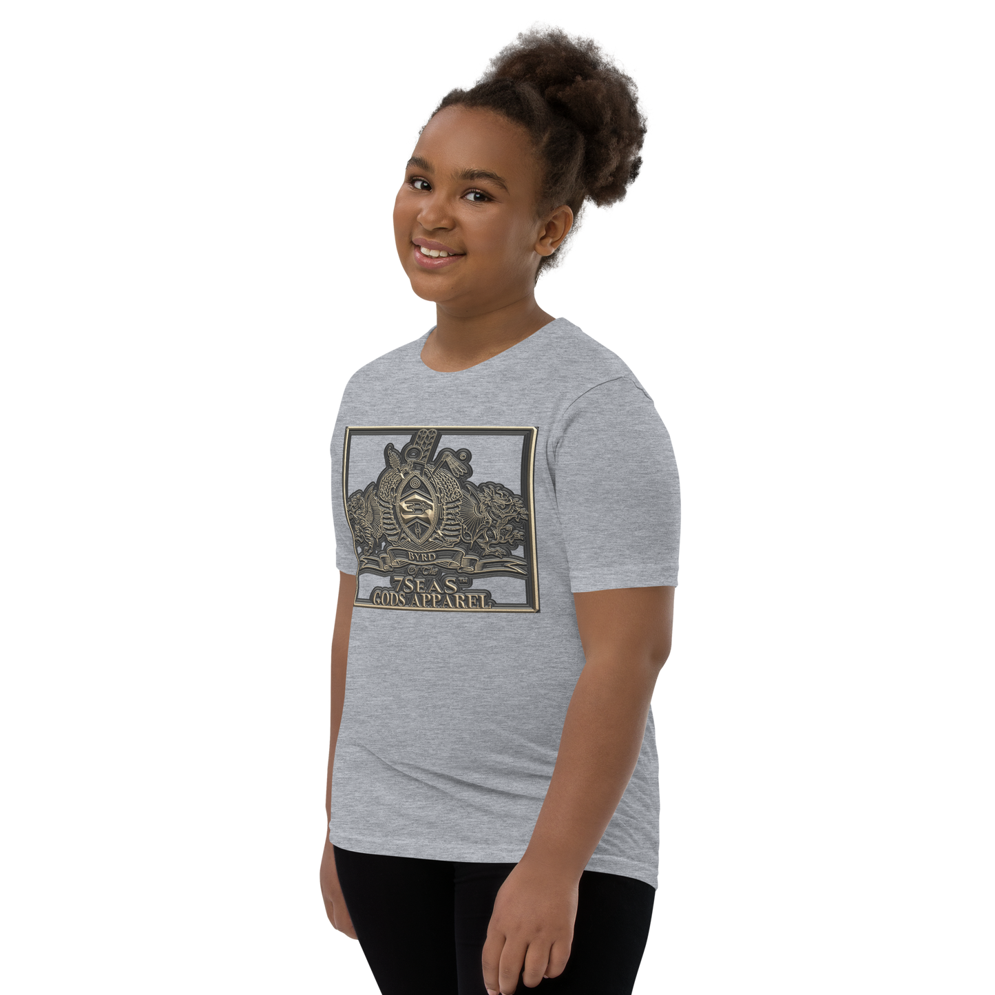 KHNUM - BYRD OF THE 7SEAS GODS APPAREL - BROWN - Youth Goddess/Girls Short Sleeve T-Shirt