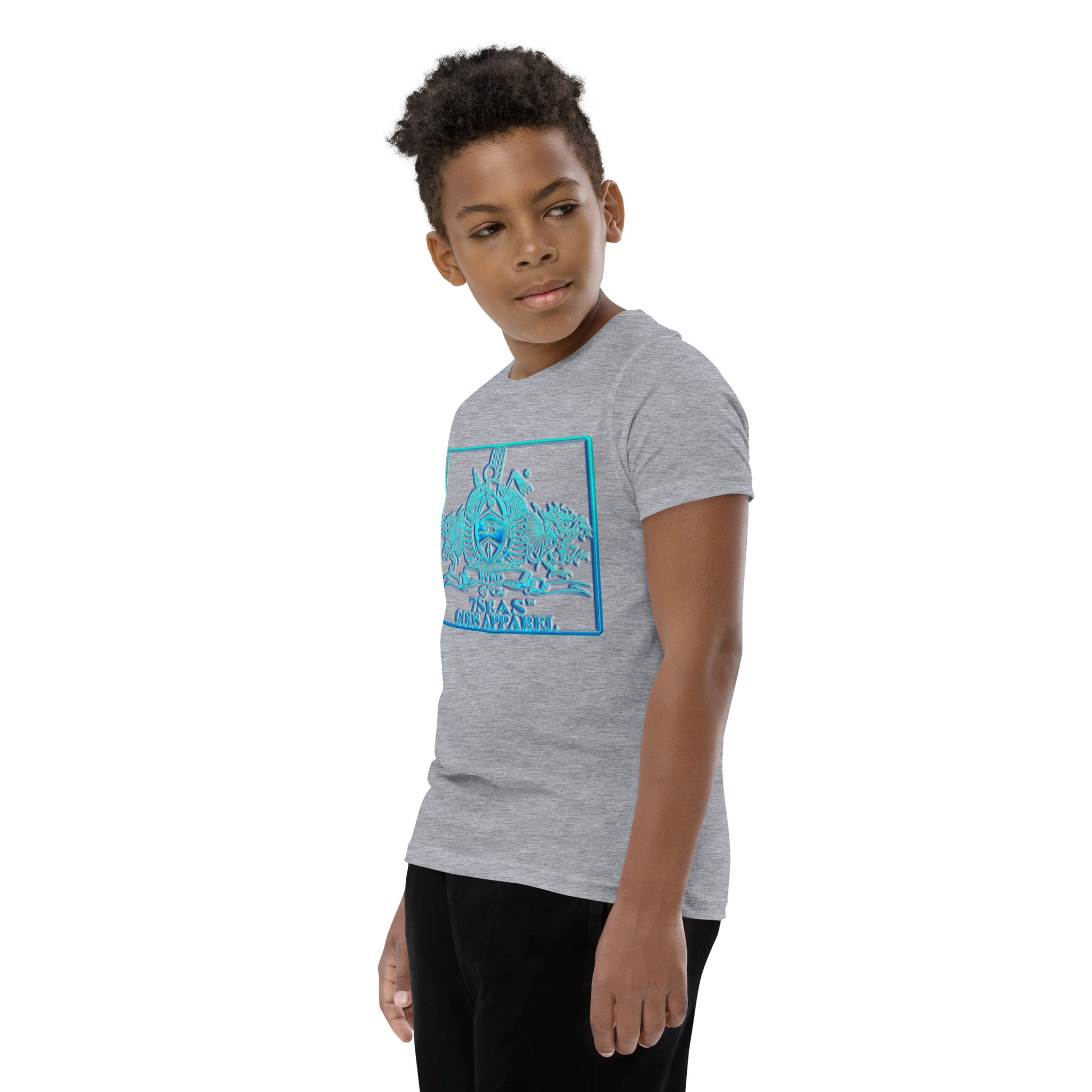 PTAH - BYRD OF THE 7SEAS GODS APPAREL - BLUE - Youth Gods/Boys Short Sleeve T-Shirt