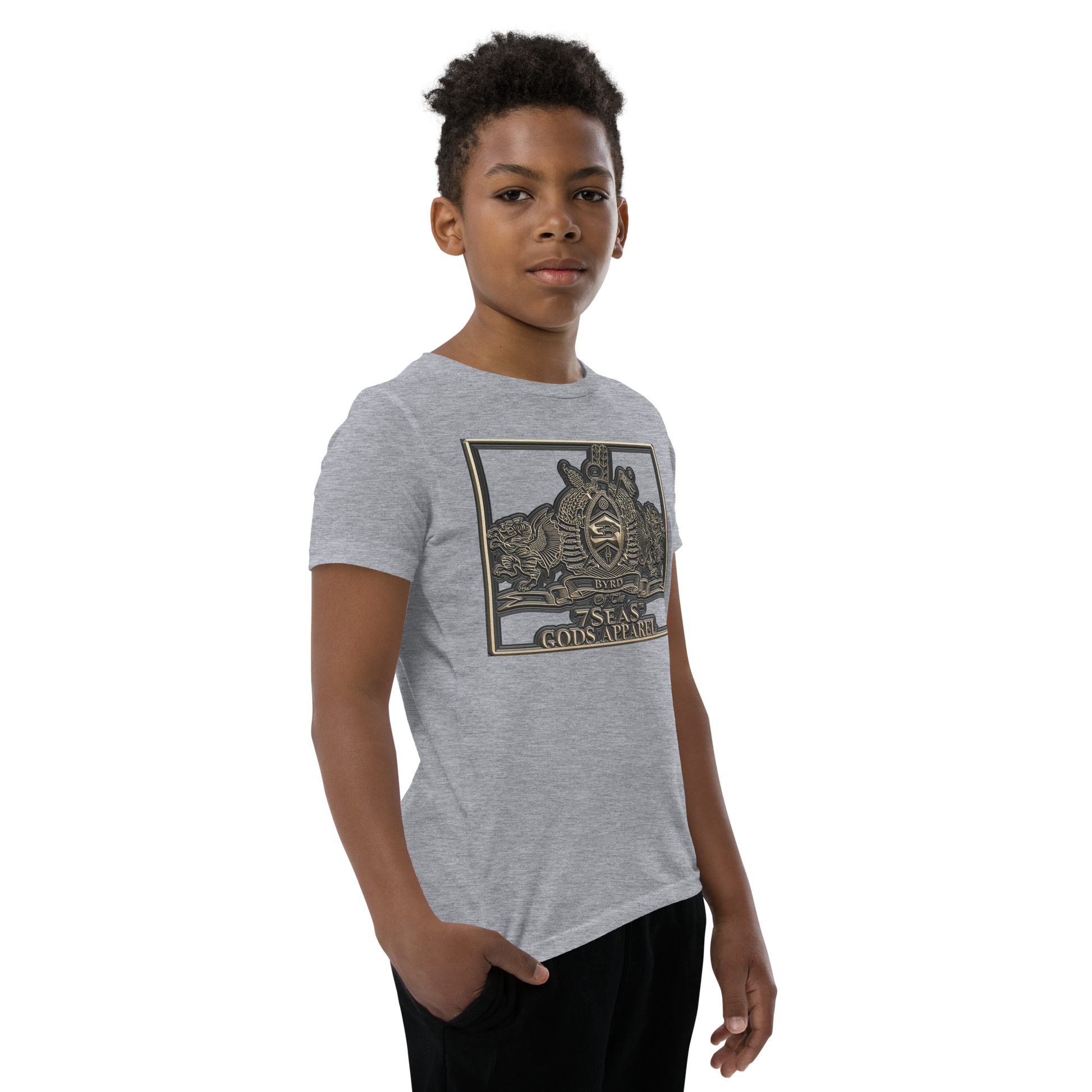 KHNUM - BYRD OF THE 7SEAS GODS APPAREL - BROWN - Youth Gods/Boys Short Sleeve T-Shirt