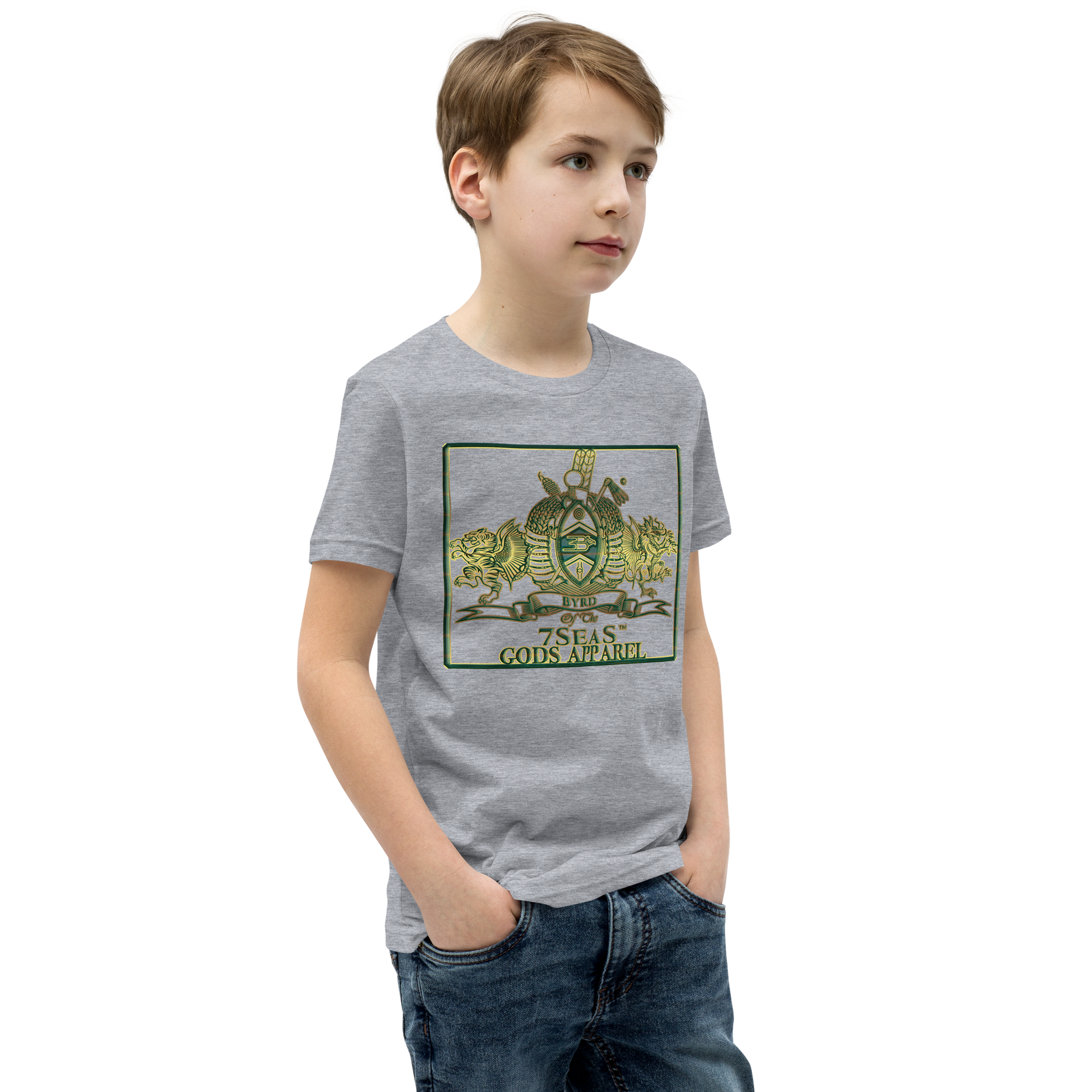 ENBYRD - BYRD OF THE 7SEAS GODS APPAREL - GREEN - Youth Gods/Boys Short Sleeve T-Shirt