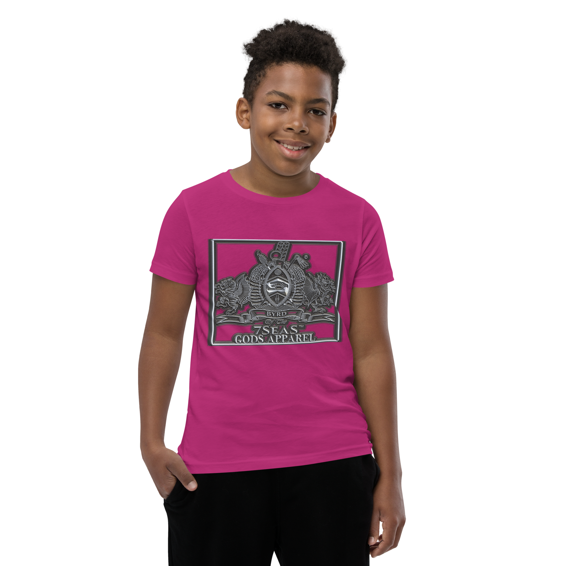 AMUN MIN - Grey - BYRD OF THE 7SEAS GODS APPAREL - Gods/Boys Youth Short Sleeve T-Shirt