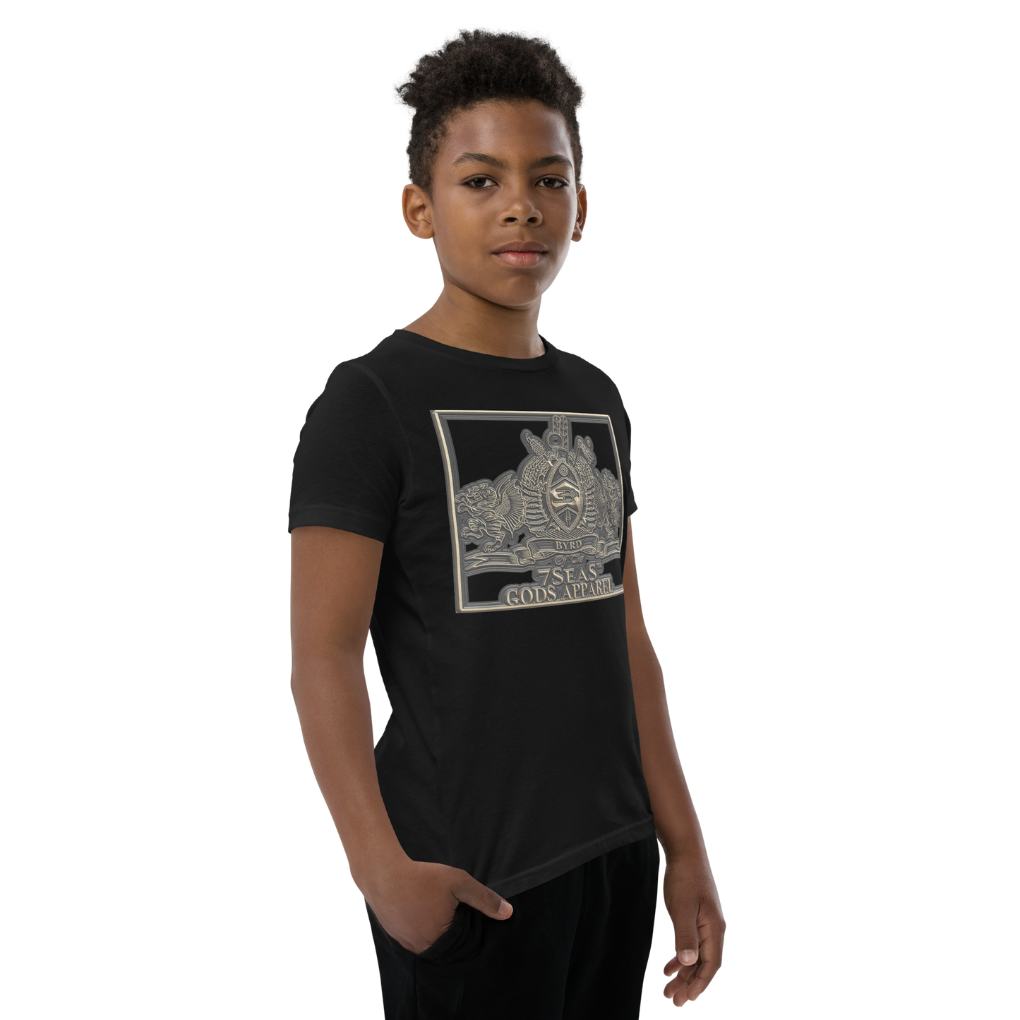 KHNUM - BYRD OF THE 7SEAS GODS APPAREL - BROWN - Youth Gods/Boys Short Sleeve T-Shirt