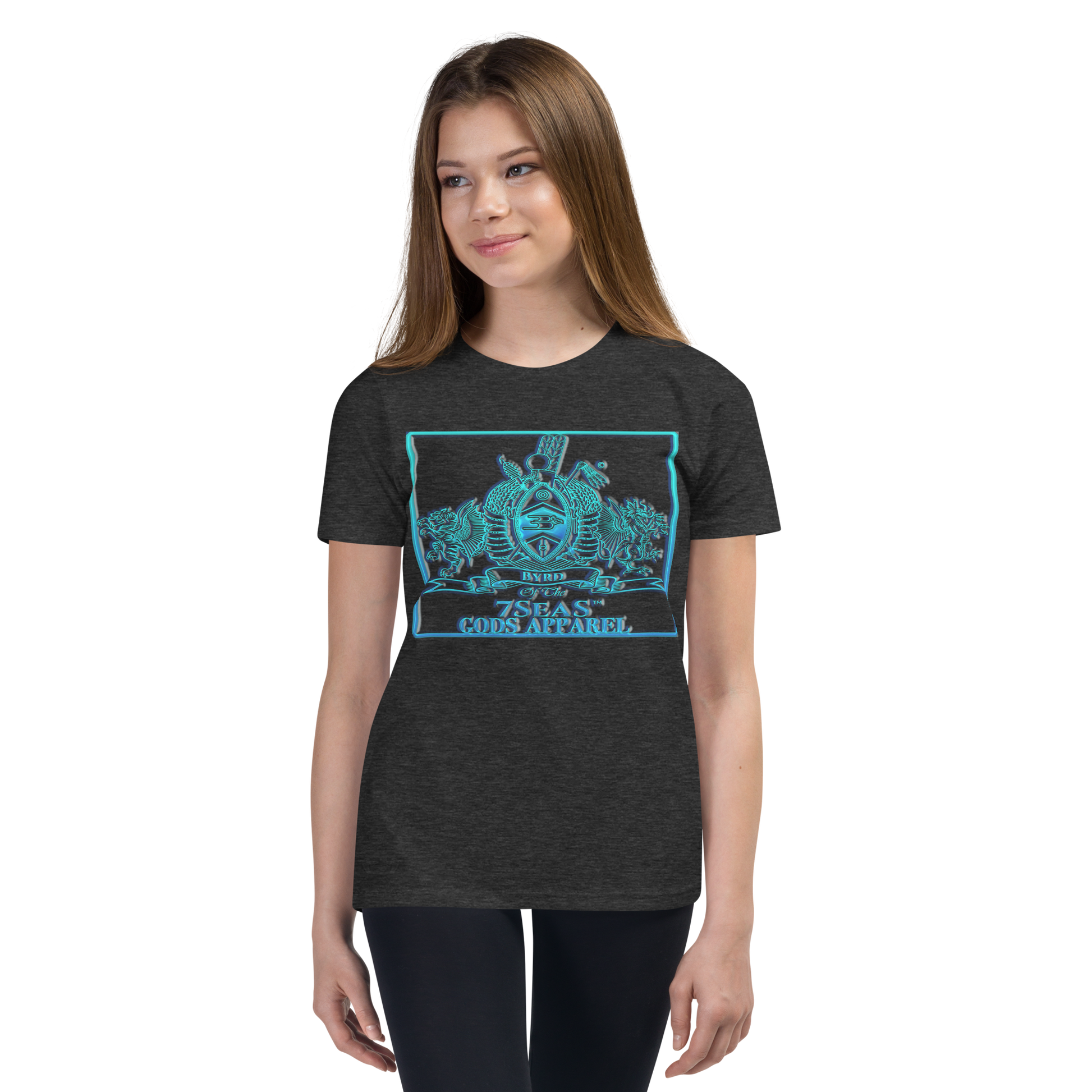 PTAH - BYRD OF THE 7SEAS GODS APPAREL - BLUE - Youth Goddess/Girls Short Sleeve T-Shirt