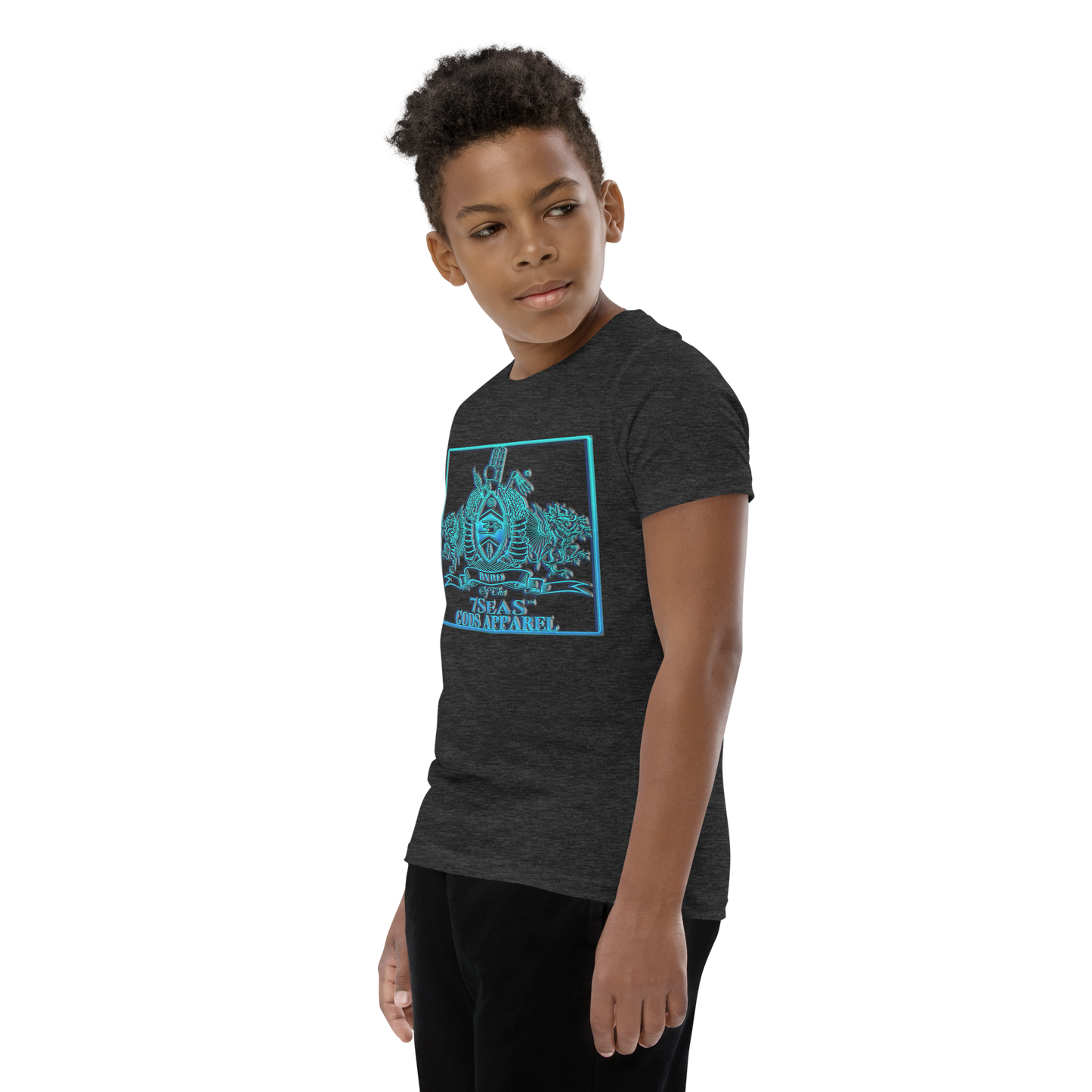 PTAH - BYRD OF THE 7SEAS GODS APPAREL - BLUE - Youth Gods/Boys Short Sleeve T-Shirt