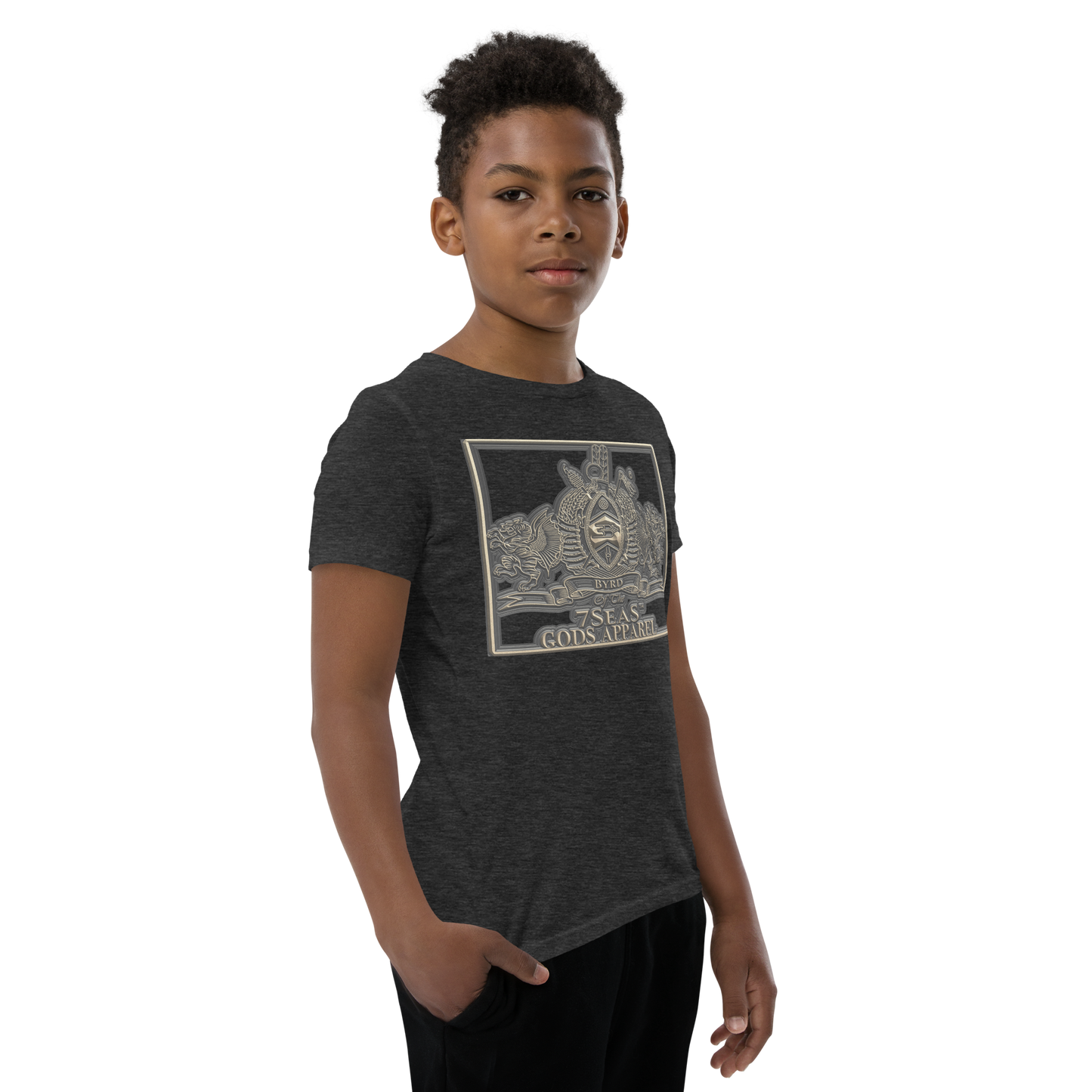 KHNUM - BYRD OF THE 7SEAS GODS APPAREL - BROWN - Youth Gods/Boys Short Sleeve T-Shirt