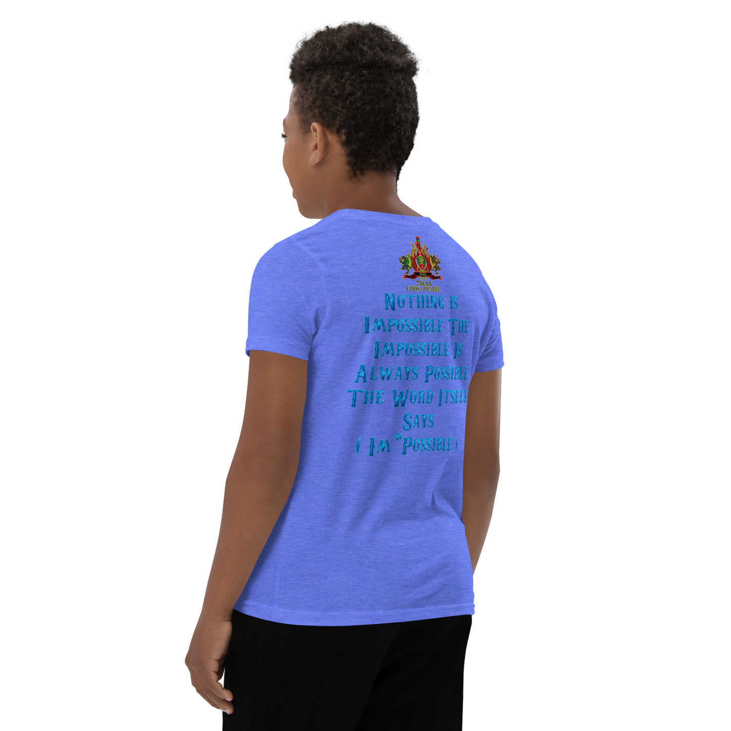 PTAH - BYRD OF THE 7SEAS GODS APPAREL - BLUE - Youth Gods/Boys Short Sleeve T-Shirt