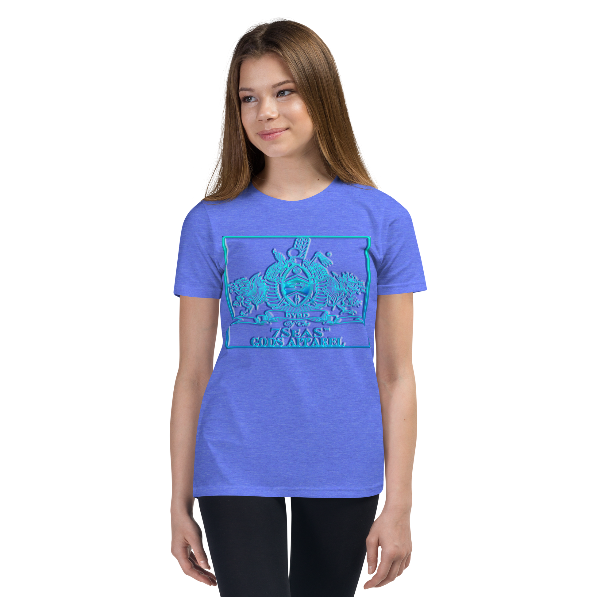 PTAH - BYRD OF THE 7SEAS GODS APPAREL - BLUE - Youth Goddess/Girls Short Sleeve T-Shirt