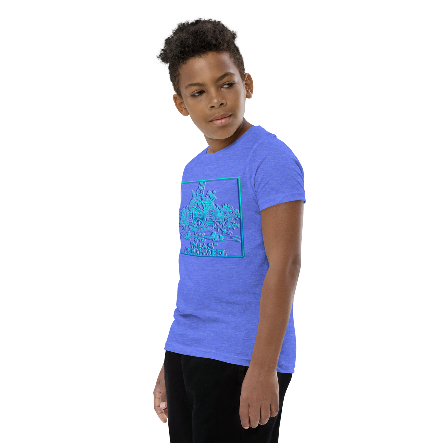 PTAH - BYRD OF THE 7SEAS GODS APPAREL - BLUE - Youth Gods/Boys Short Sleeve T-Shirt